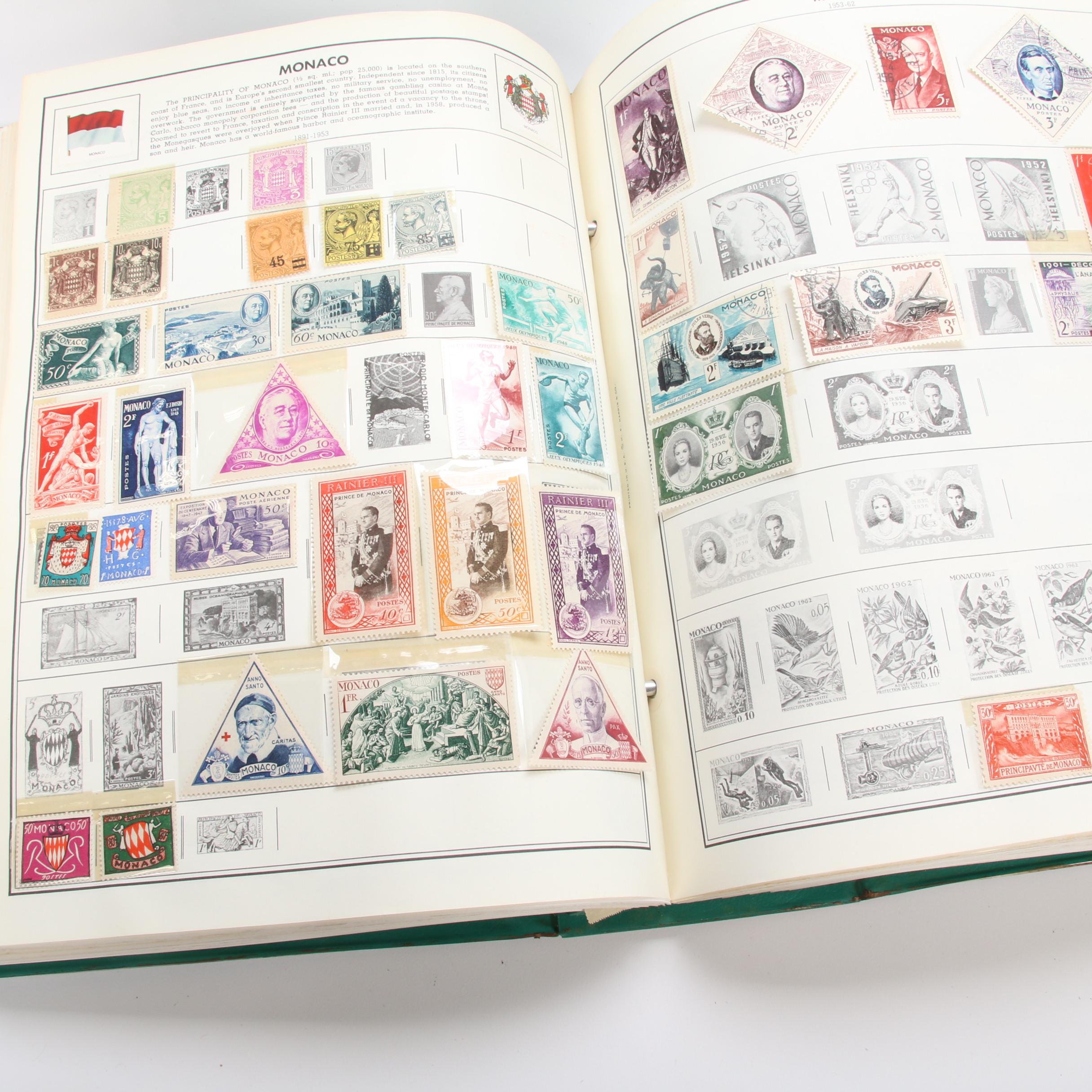 World Postage Stamp Collection In Six Senior Statesman World Stamp Albums