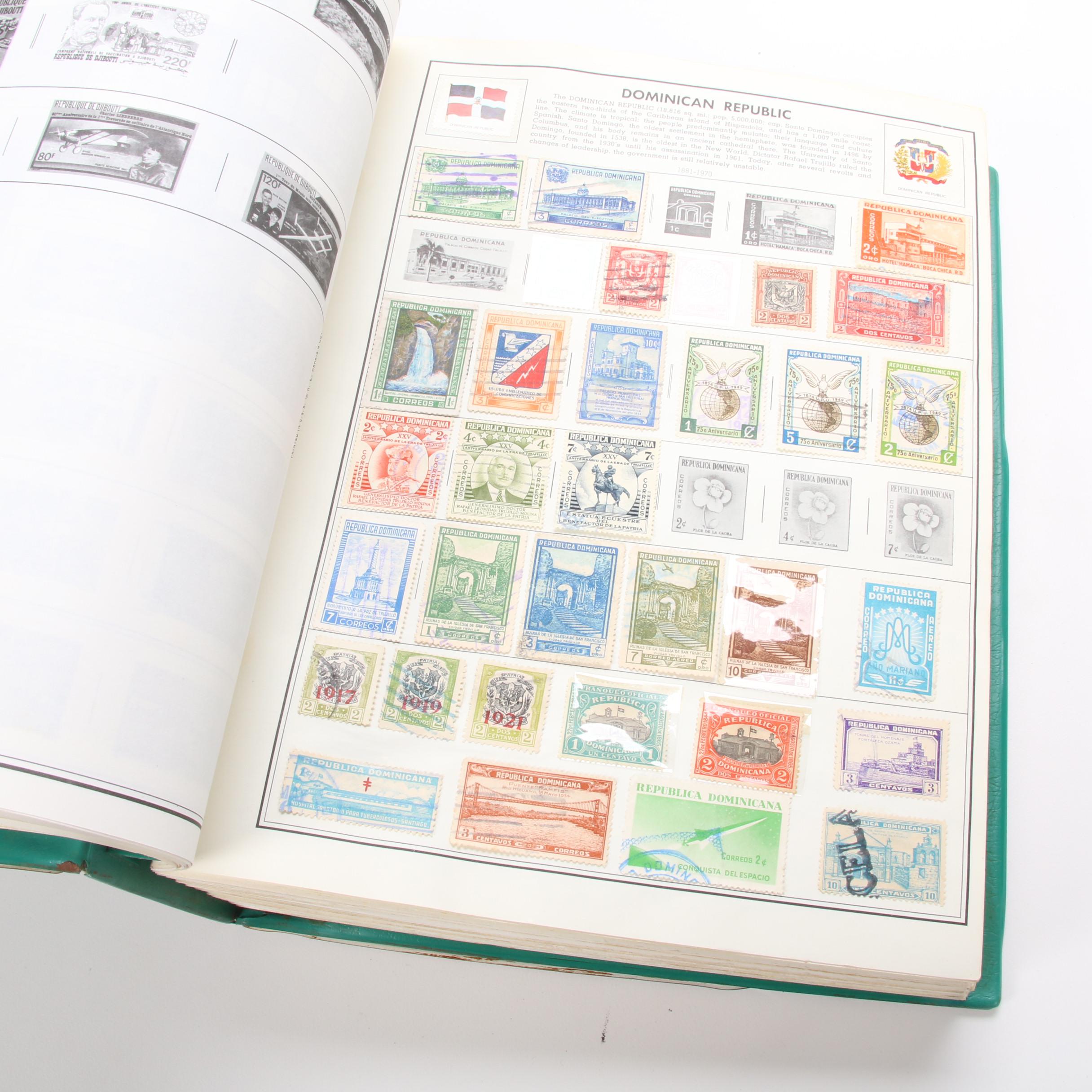 World Postage Stamp Collection In Six Senior Statesman World Stamp Albums