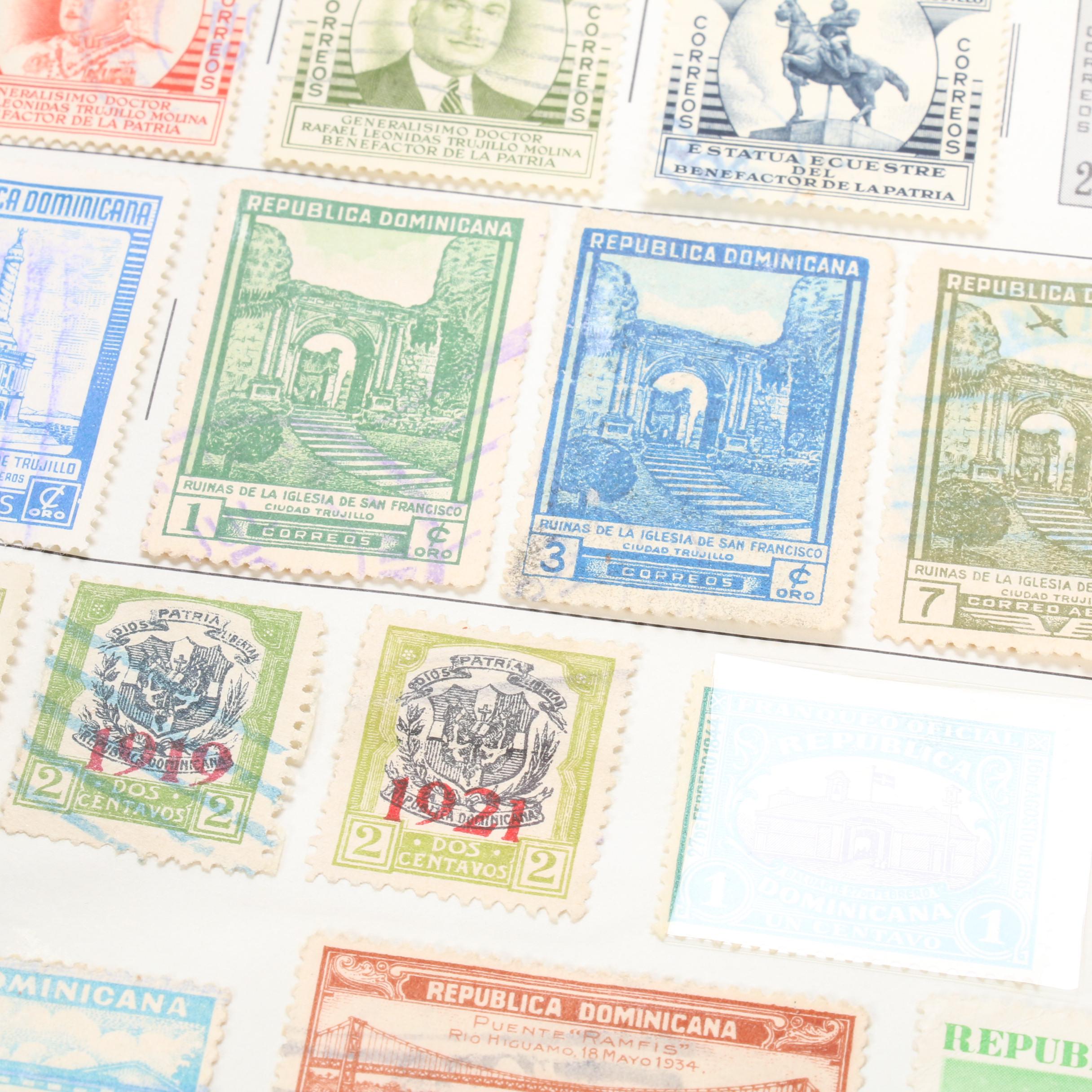 World Postage Stamp Collection In Six Senior Statesman World Stamp Albums