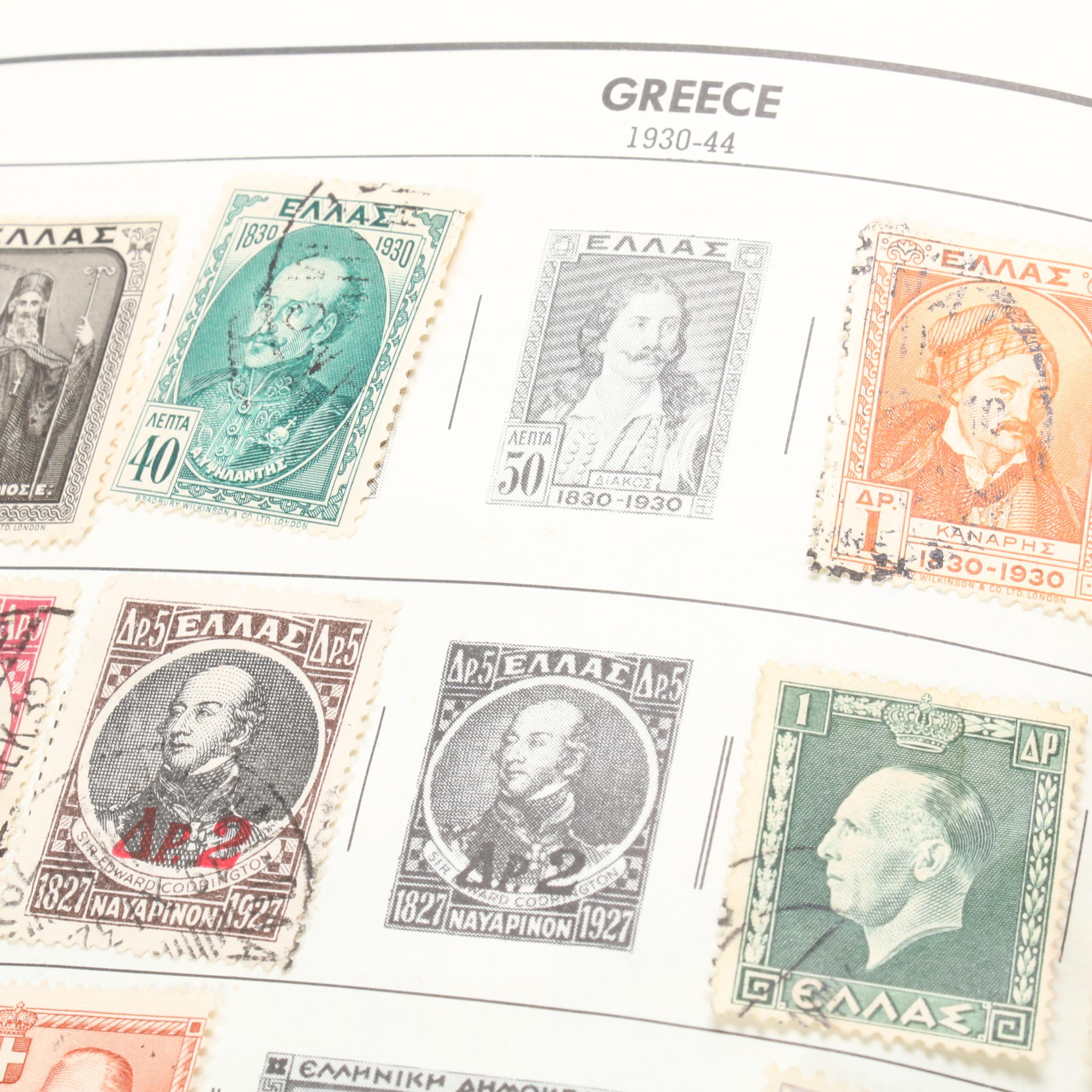 World Postage Stamp Collection In Six Senior Statesman World Stamp Albums