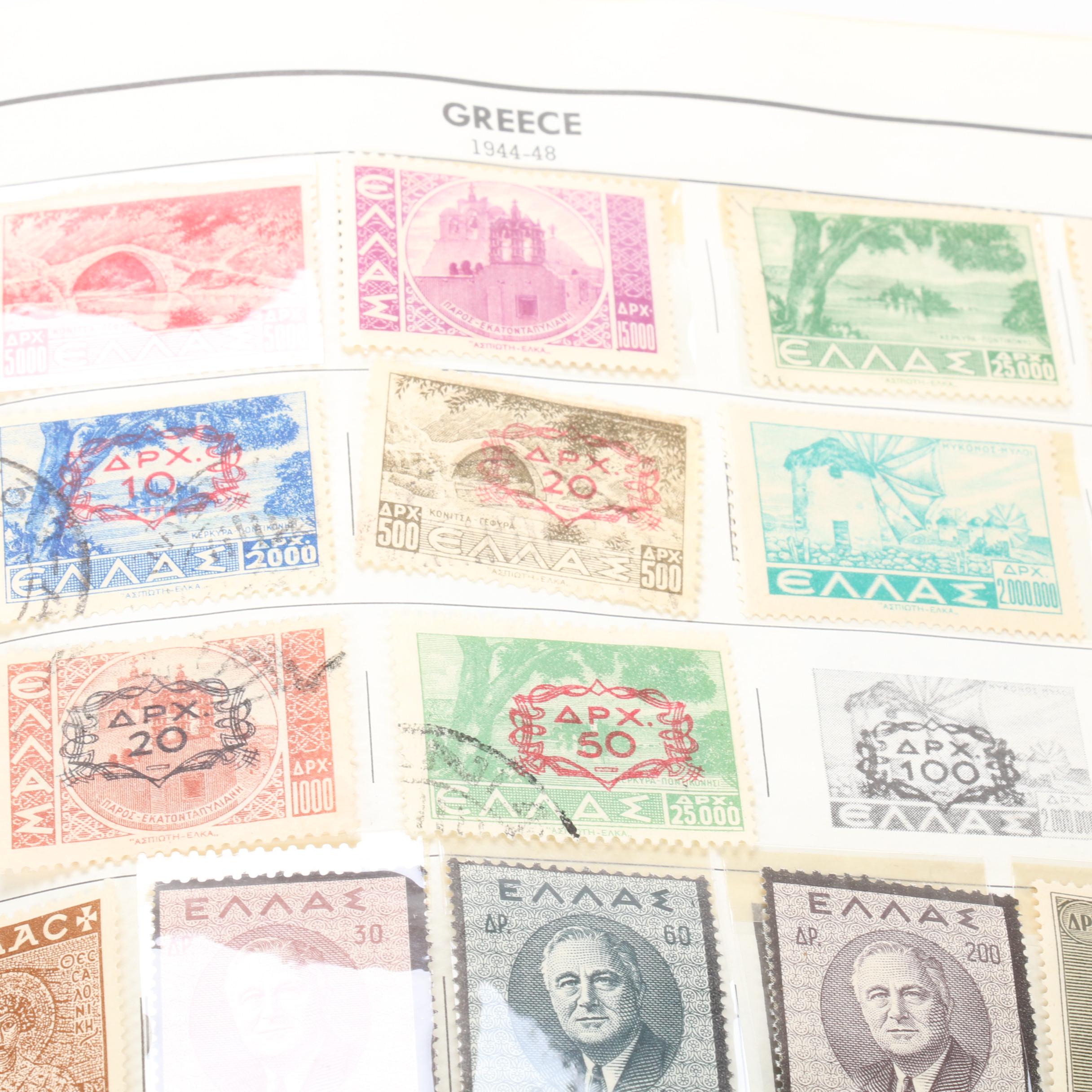 World Postage Stamp Collection In Six Senior Statesman World Stamp Albums