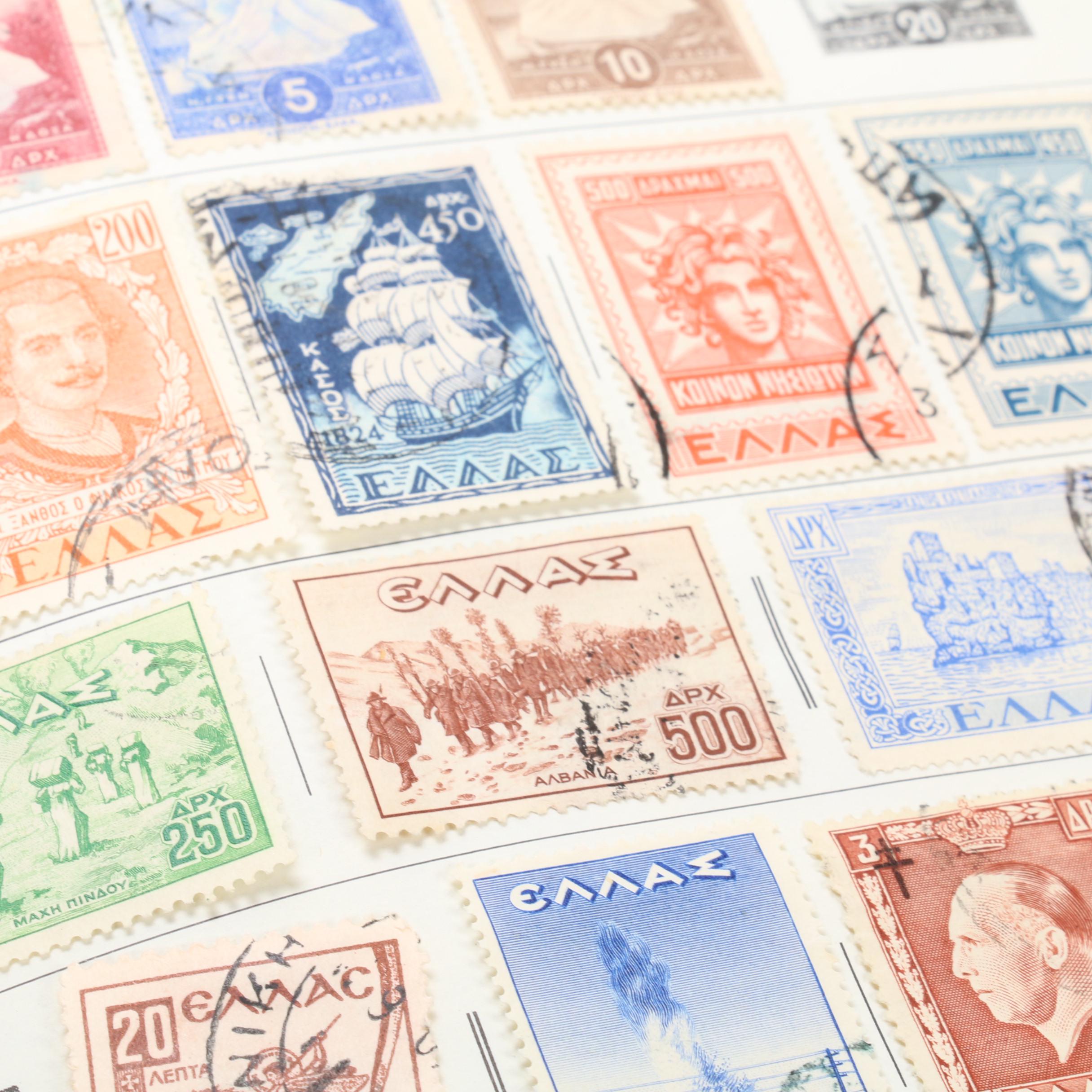 World Postage Stamp Collection In Six Senior Statesman World Stamp Albums