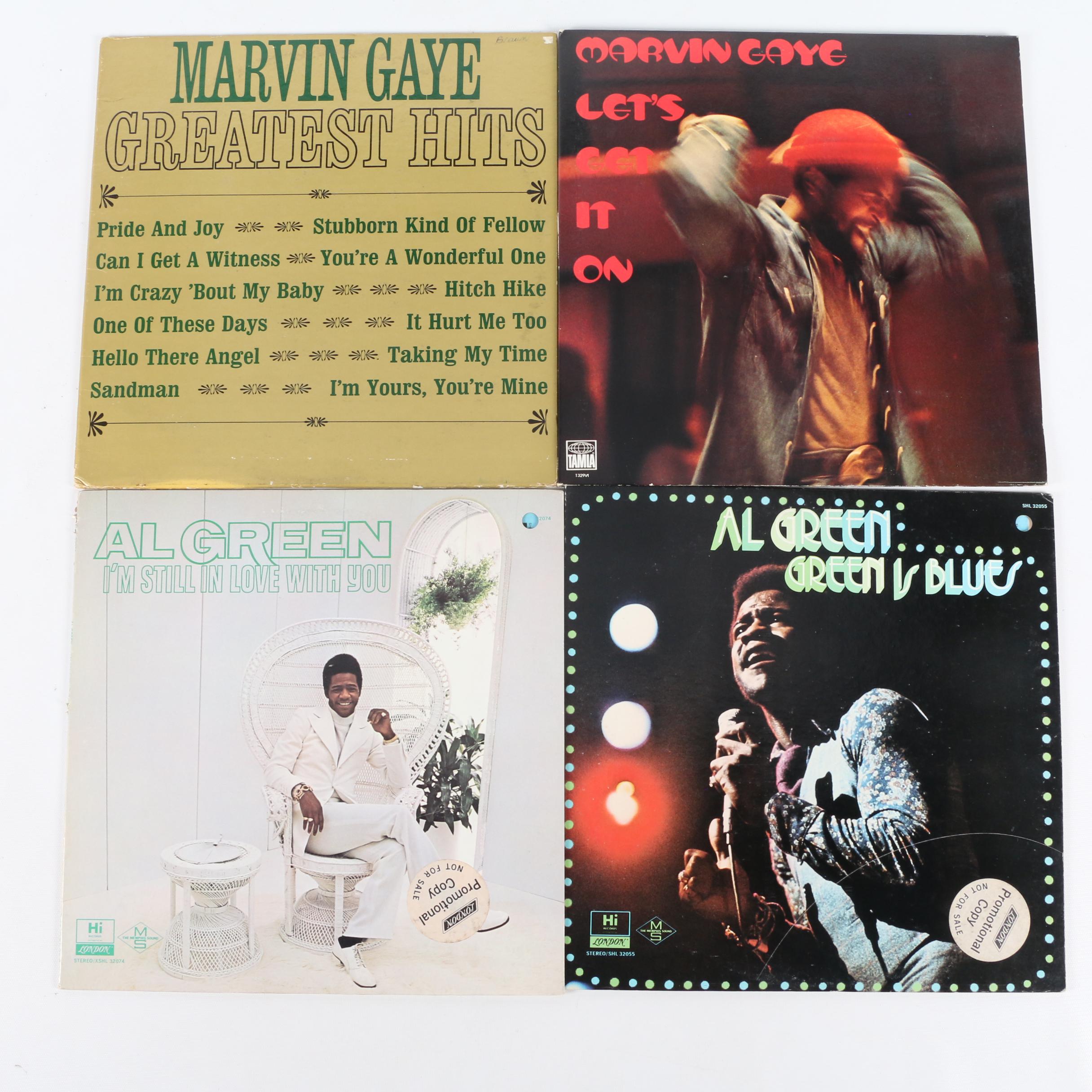 Marvin Gaye, Otis Redding, Al Green, and Other Vinyl LP Records, Mid-20th C.