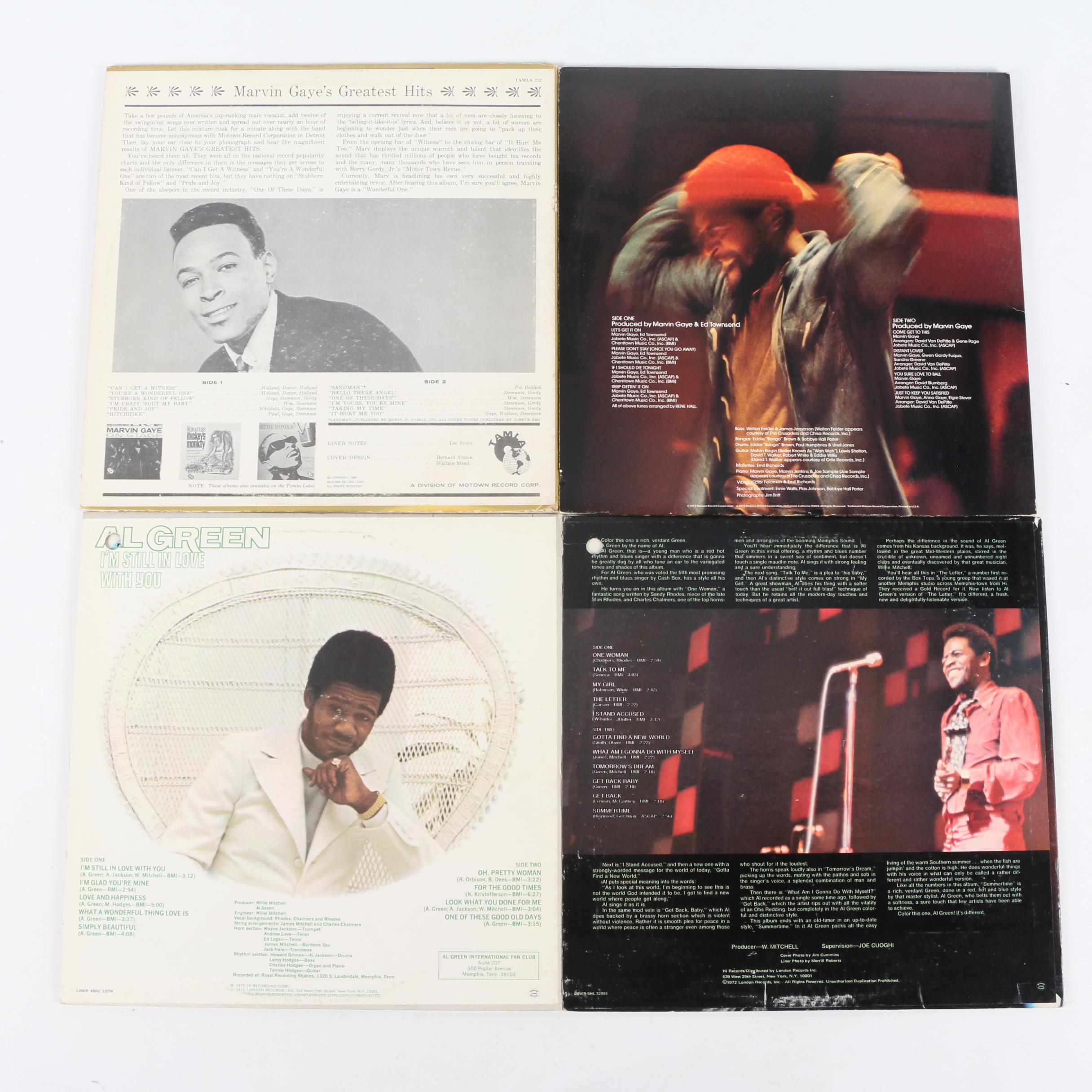 Marvin Gaye, Otis Redding, Al Green, and Other Vinyl LP Records, Mid-20th C.