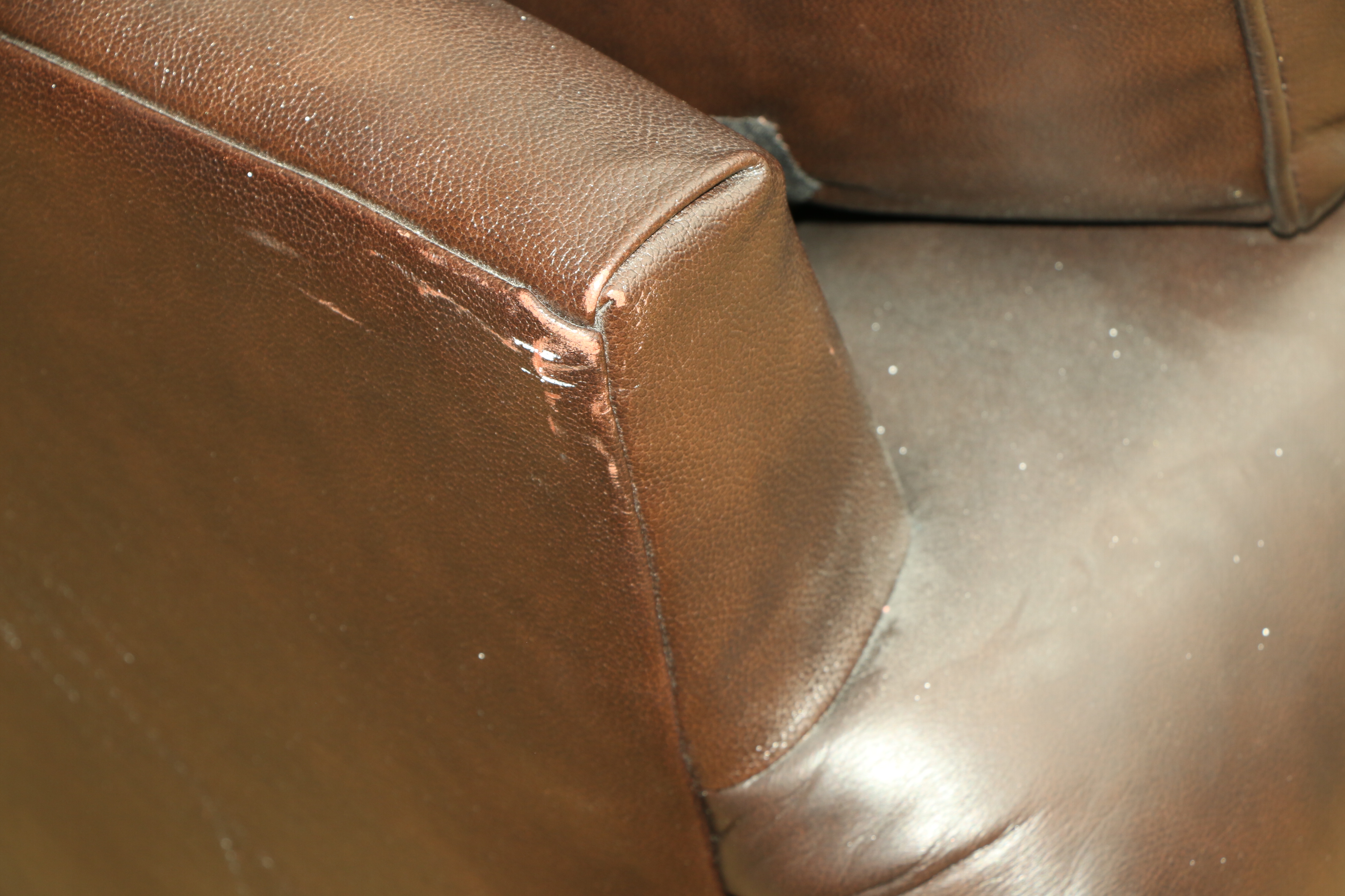 Bernhardt Bonded Leather Two-Piece Sectional Sofa With Ottoman