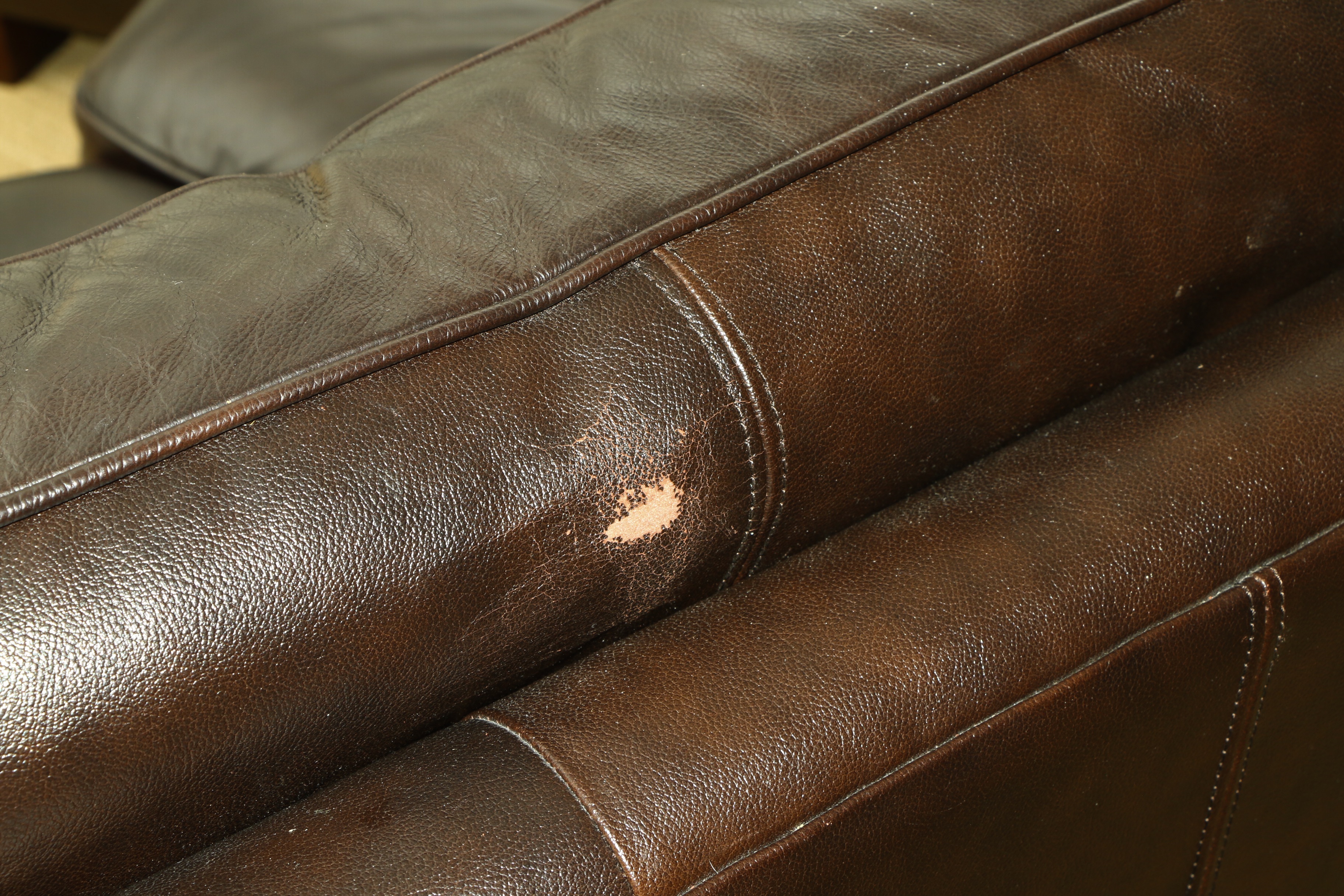 Bernhardt Bonded Leather Two-Piece Sectional Sofa With Ottoman