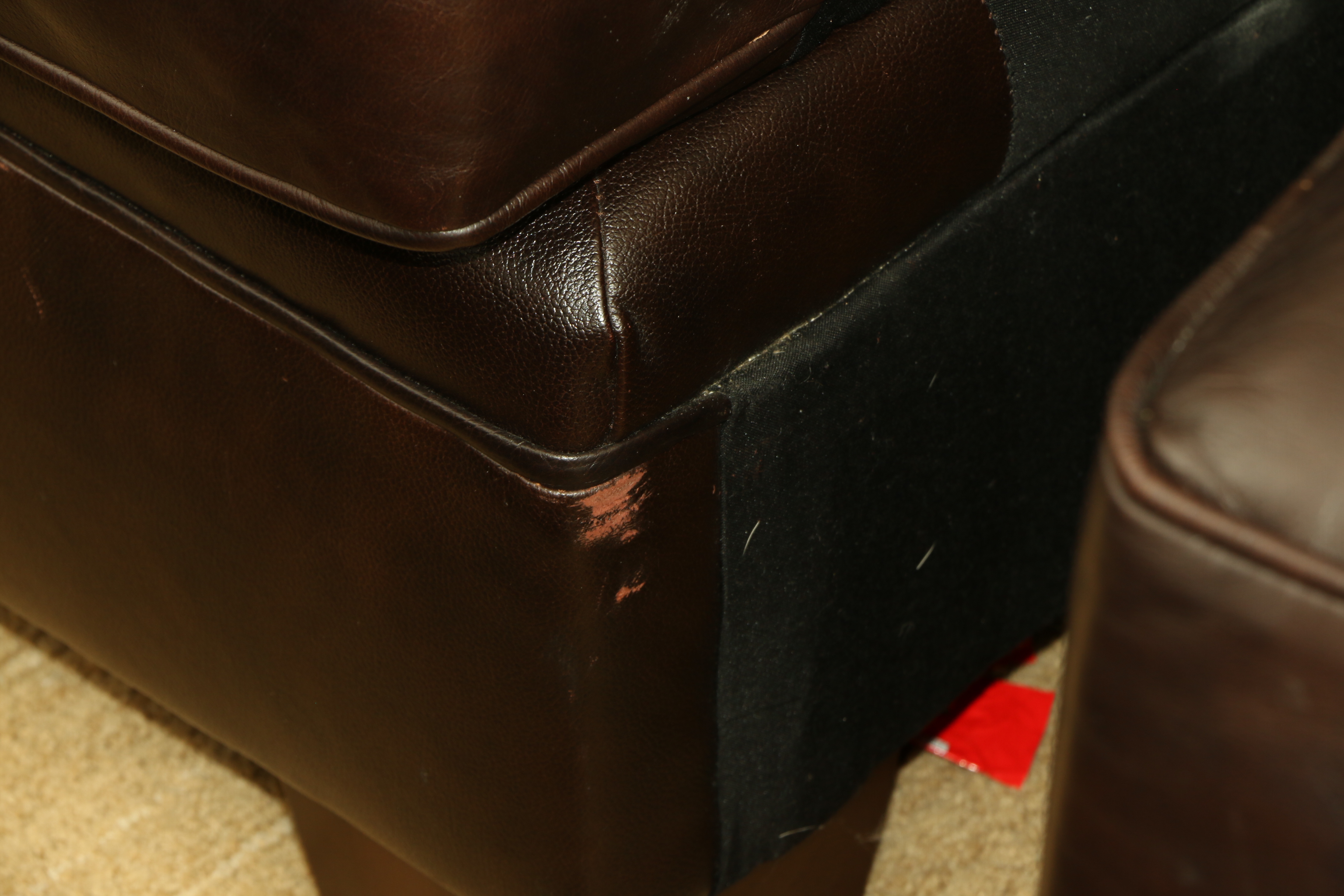 Bernhardt Bonded Leather Two-Piece Sectional Sofa With Ottoman