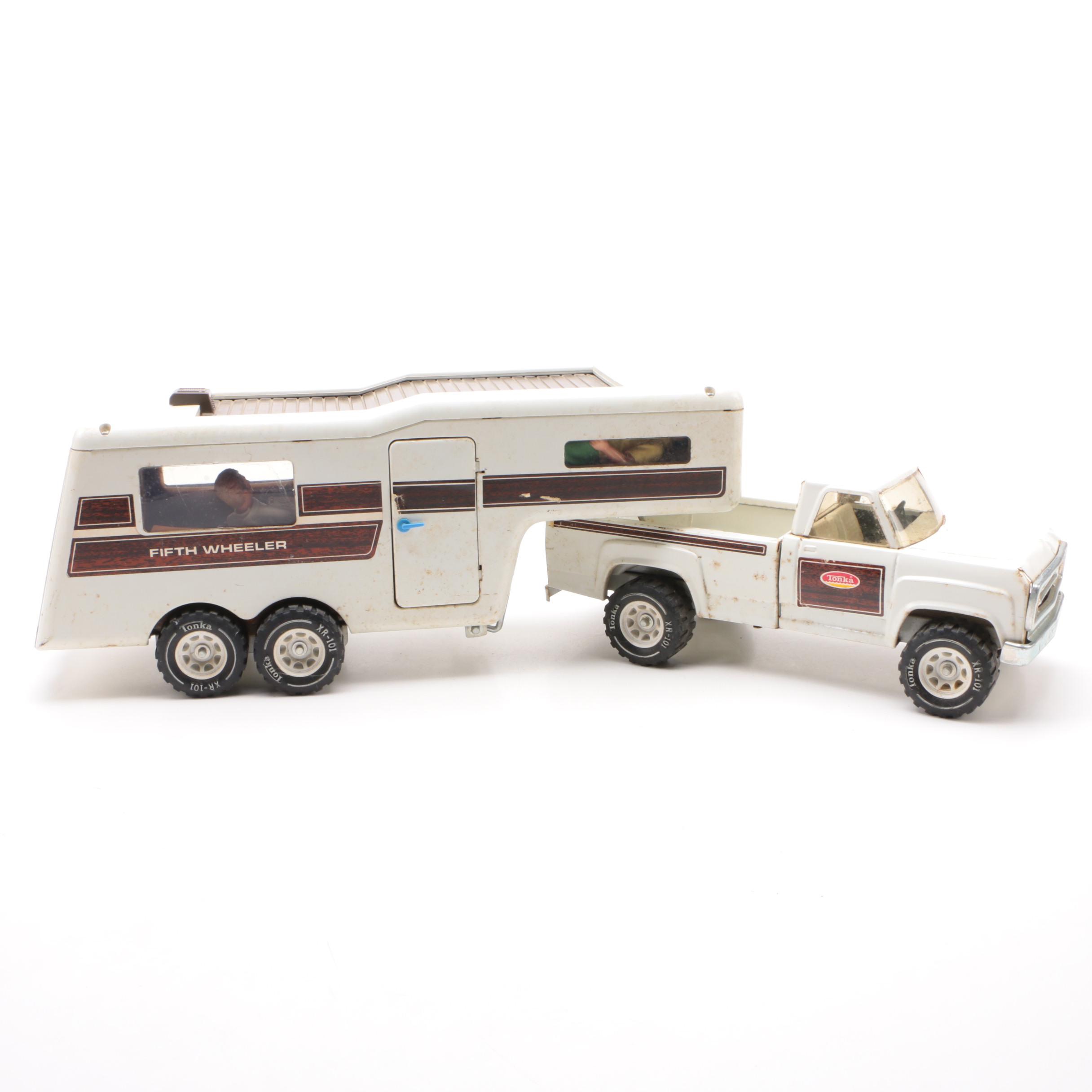 Tonka "Fifth Wheeler" Truck with RV Camping Trailer, circa 1970
