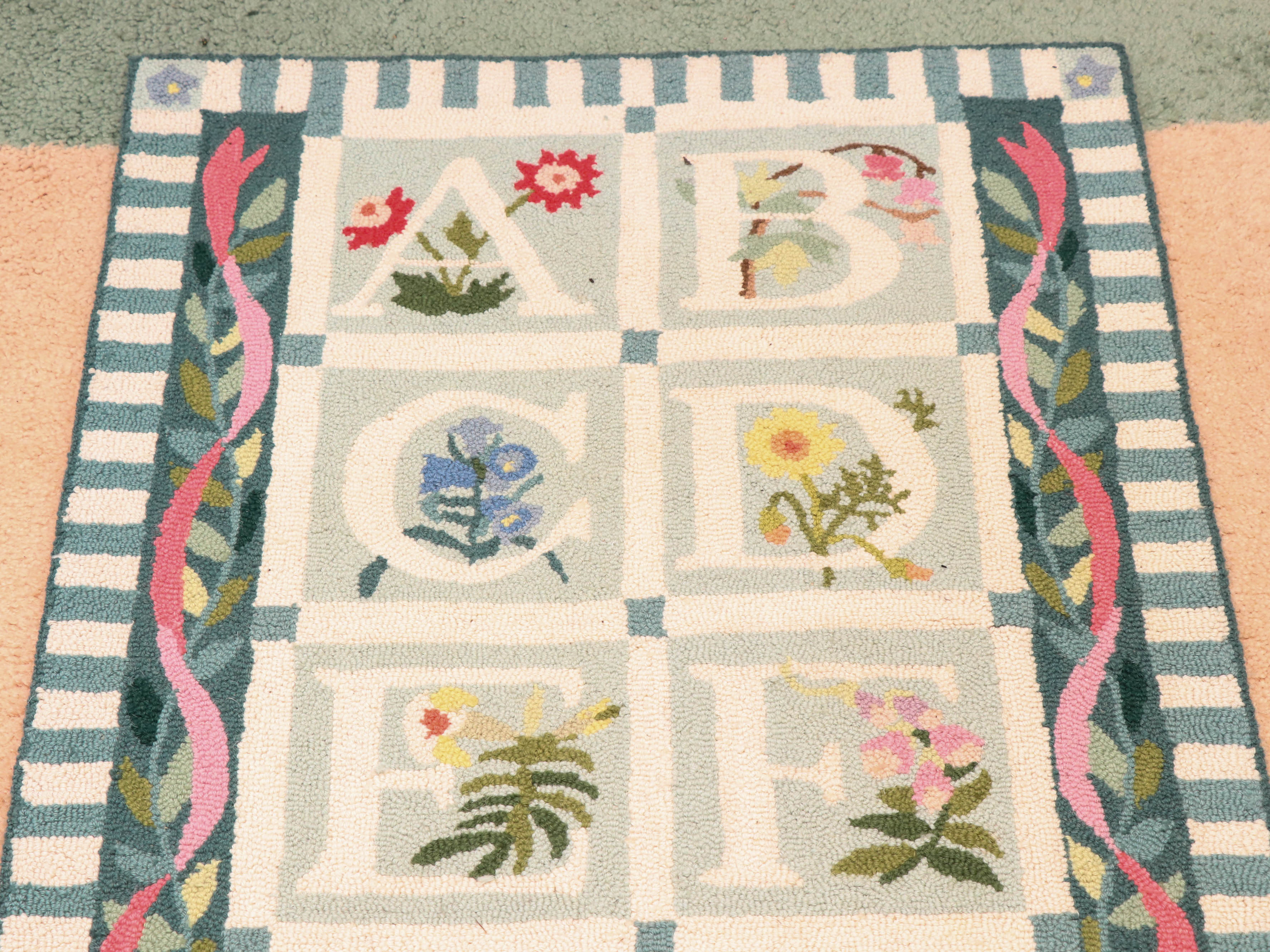 2'5 x 9'10 Hand-Hooked Claire Murray "Alphabet Garden" Wool Runner