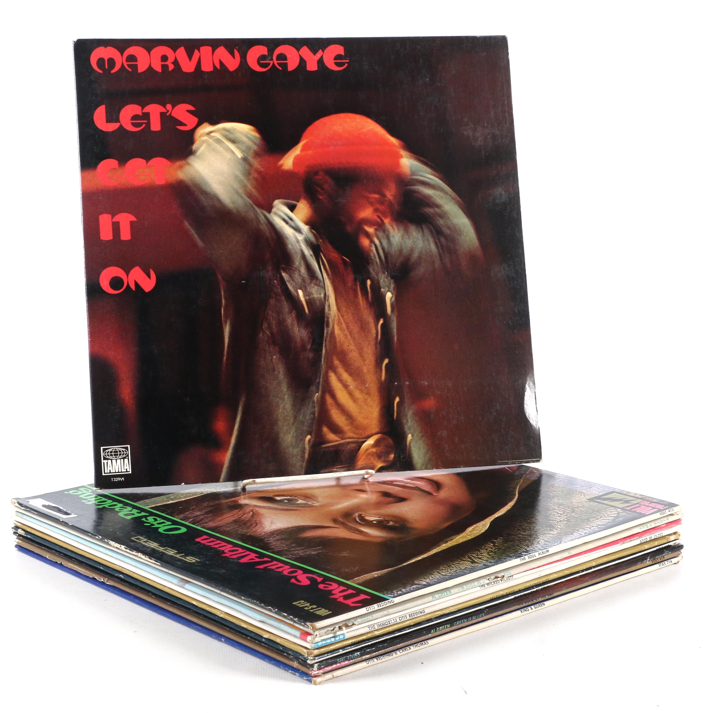 Marvin Gaye, Otis Redding, Al Green, and Other Vinyl LP Records, Mid-20th C.