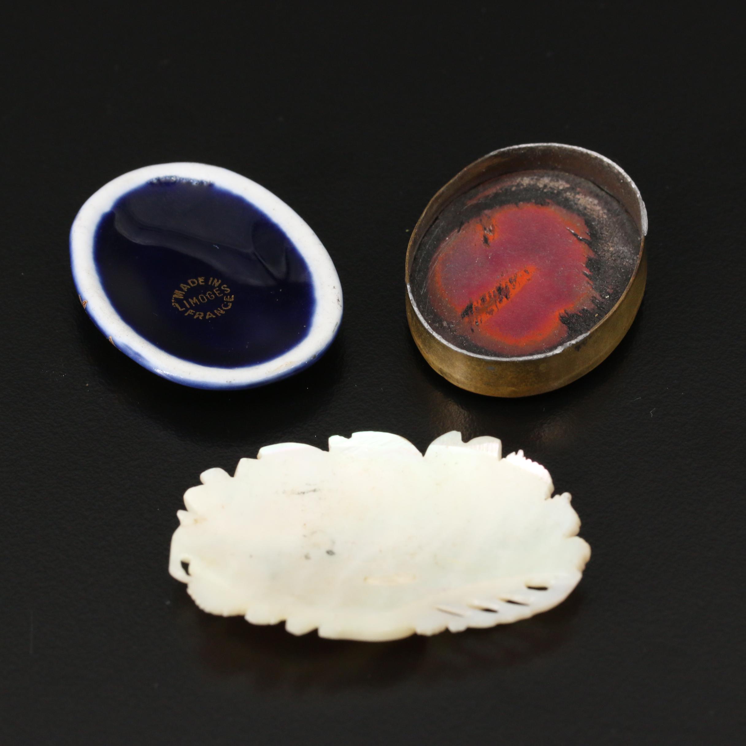 Loose Helmet Shell, Mother of Pearl and Porcelain with Cameo and Floral Designs