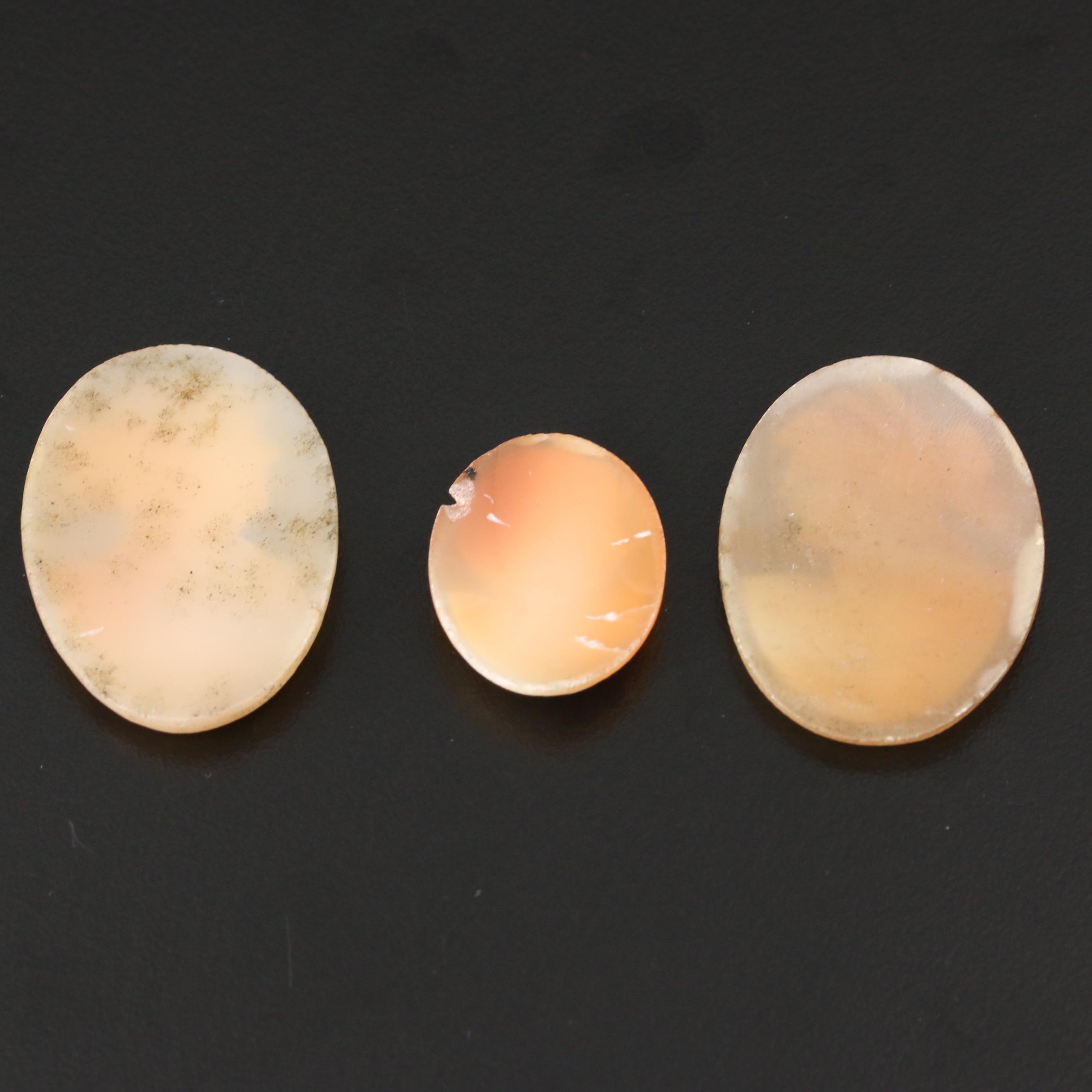 Loose Helmet Shell, Mother of Pearl and Porcelain with Cameo and Floral Designs