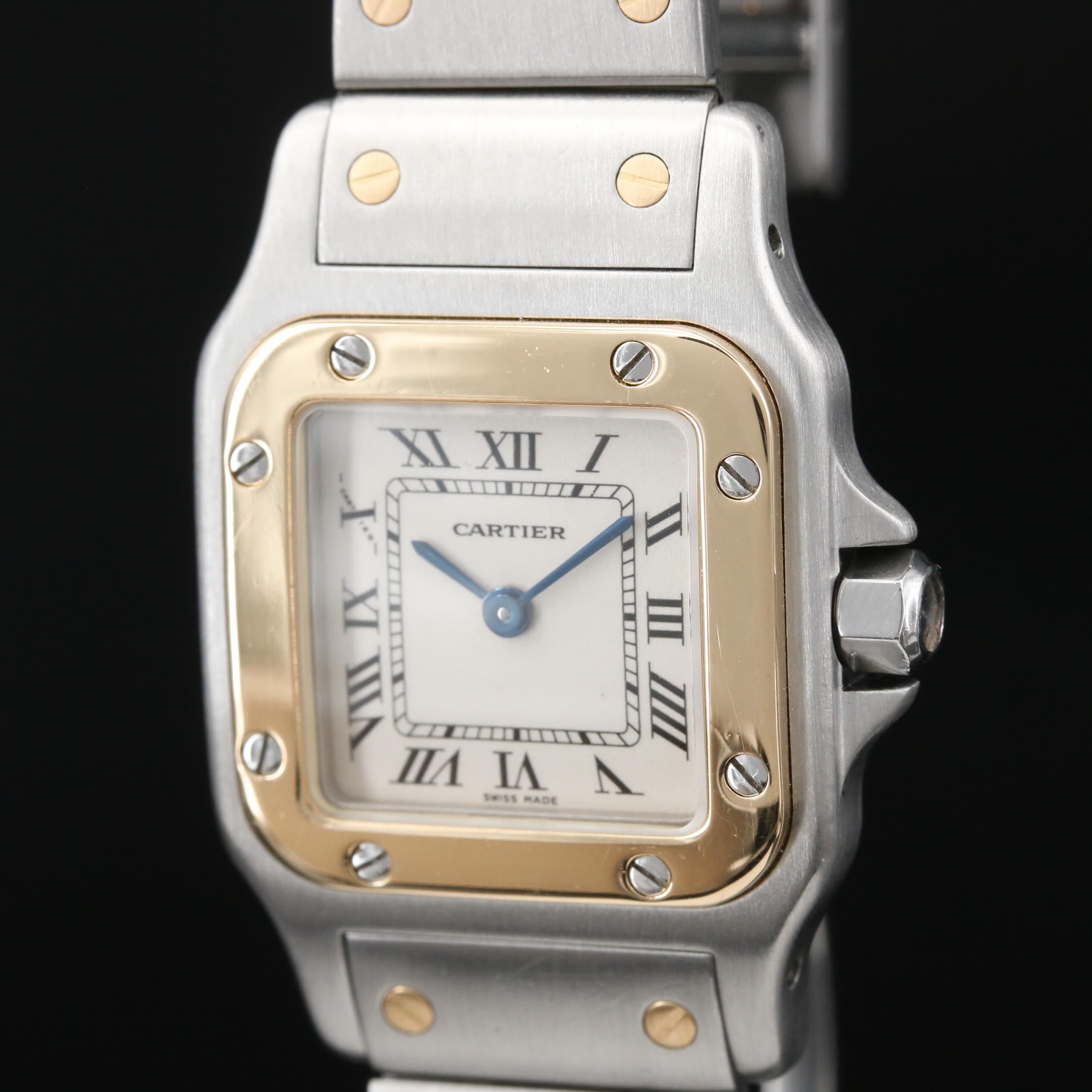 Cartier Santos 18K Gold and Stainless Steel Quartz Watch