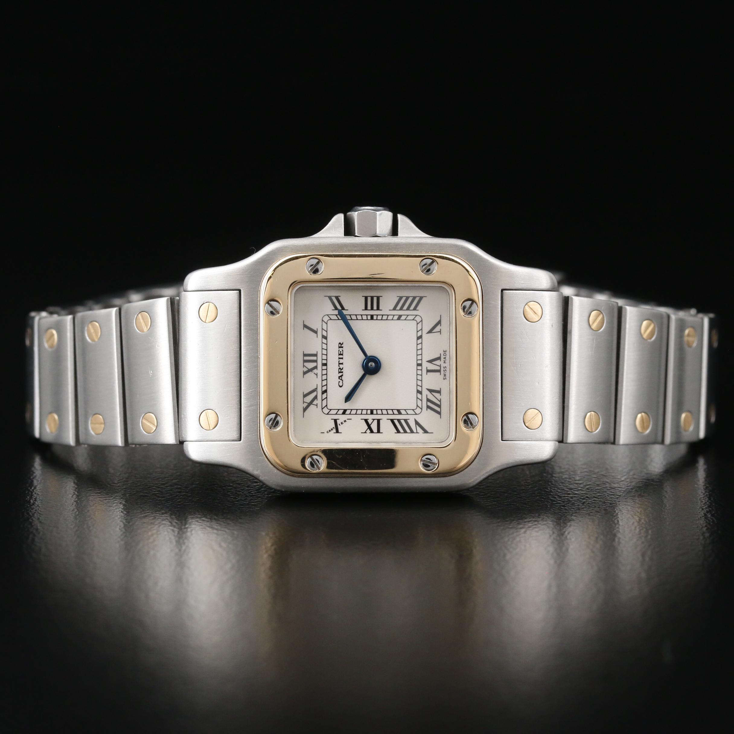 Cartier Santos 18K Gold and Stainless Steel Quartz Watch