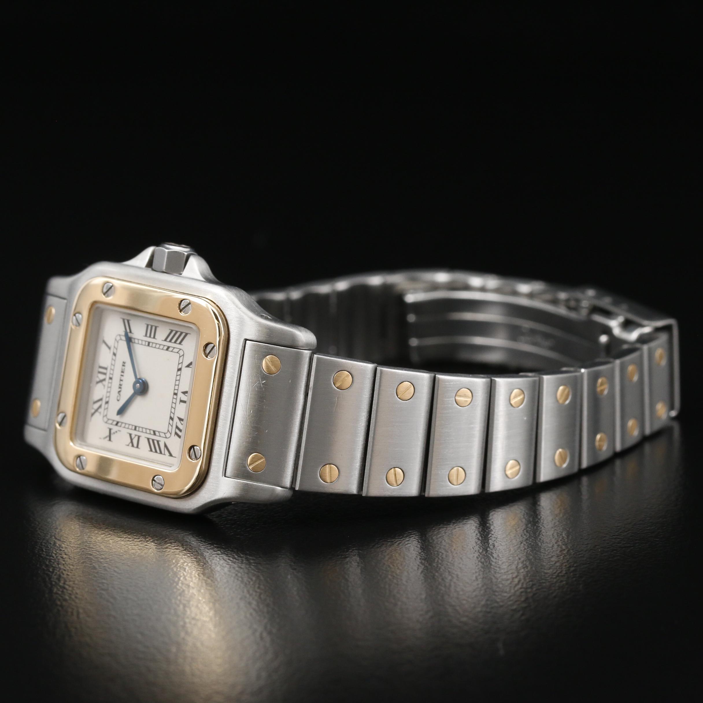 Cartier Santos 18K Gold and Stainless Steel Quartz Watch