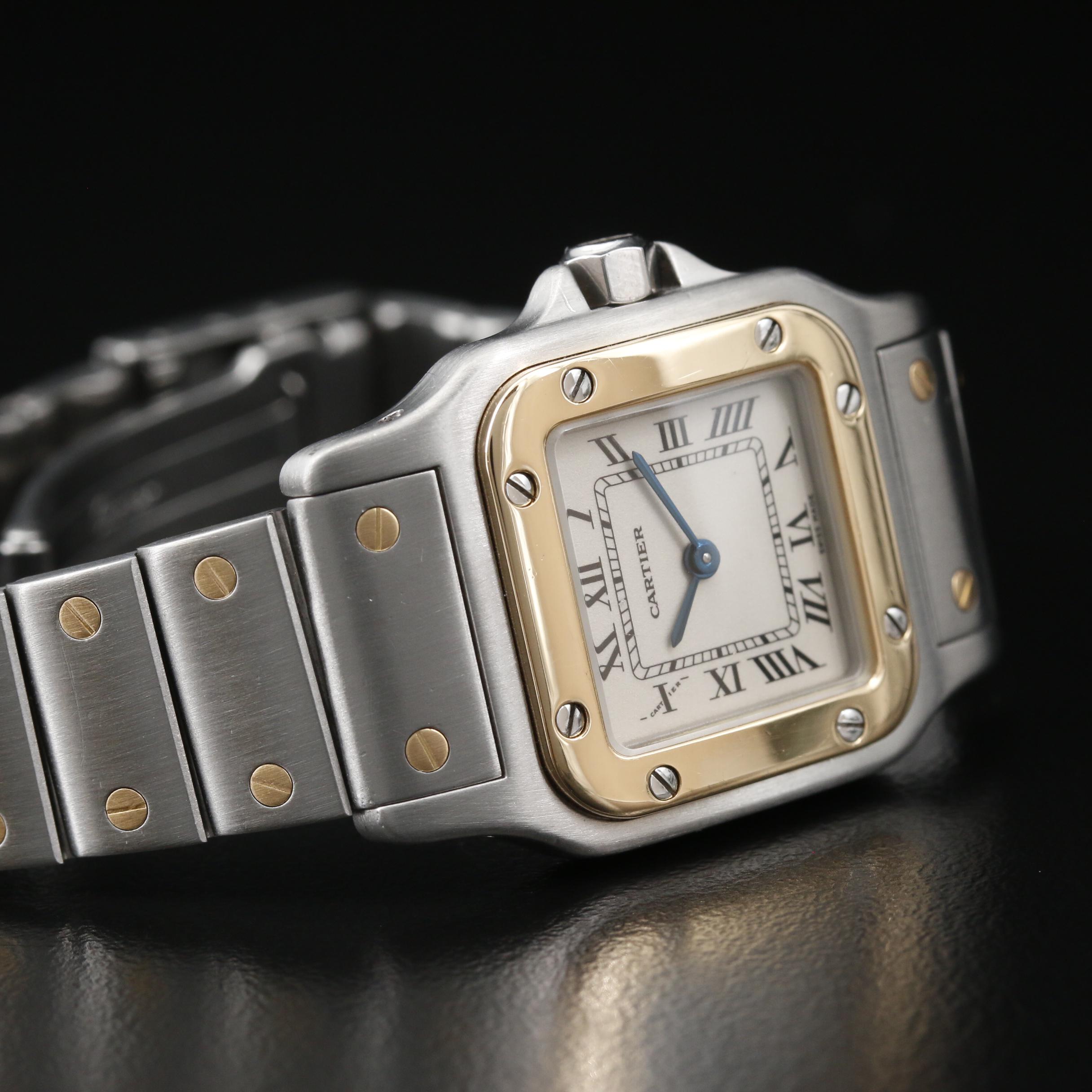 Cartier Santos 18K Gold and Stainless Steel Quartz Watch
