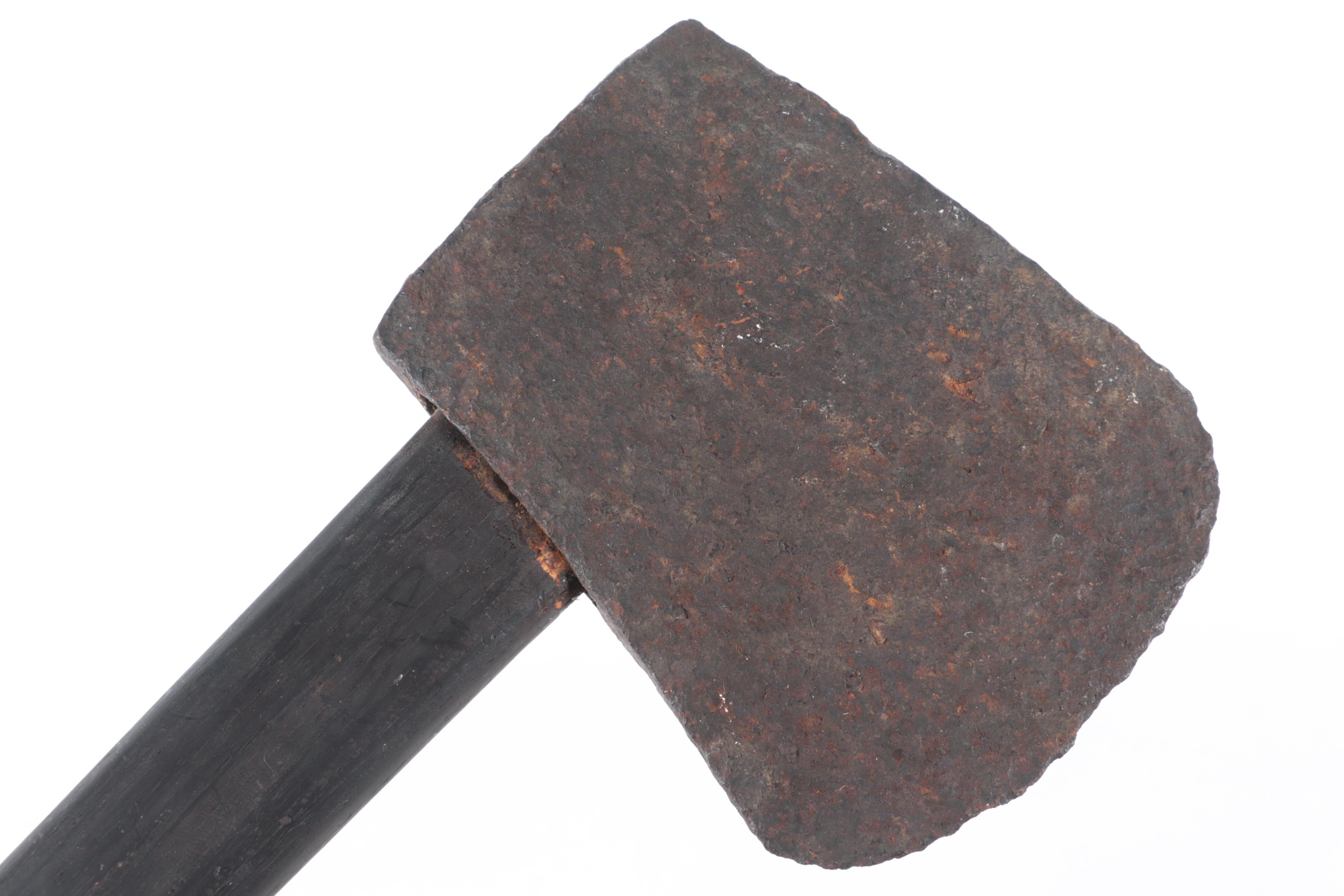 Hand-Forged Axe Head, Leather and Sword Scabbards with Iron Throwing Spear