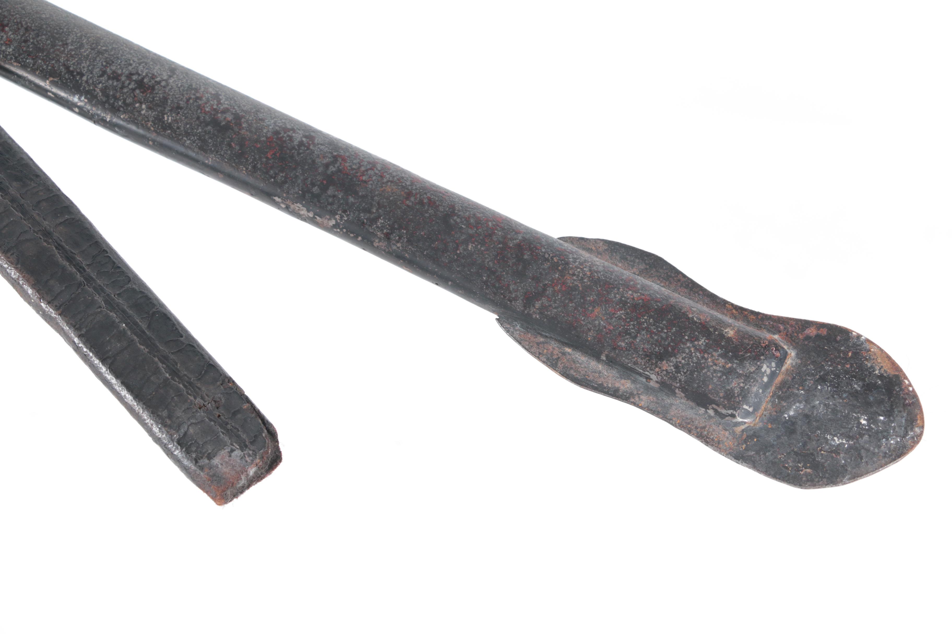 Hand-Forged Axe Head, Leather and Sword Scabbards with Iron Throwing Spear