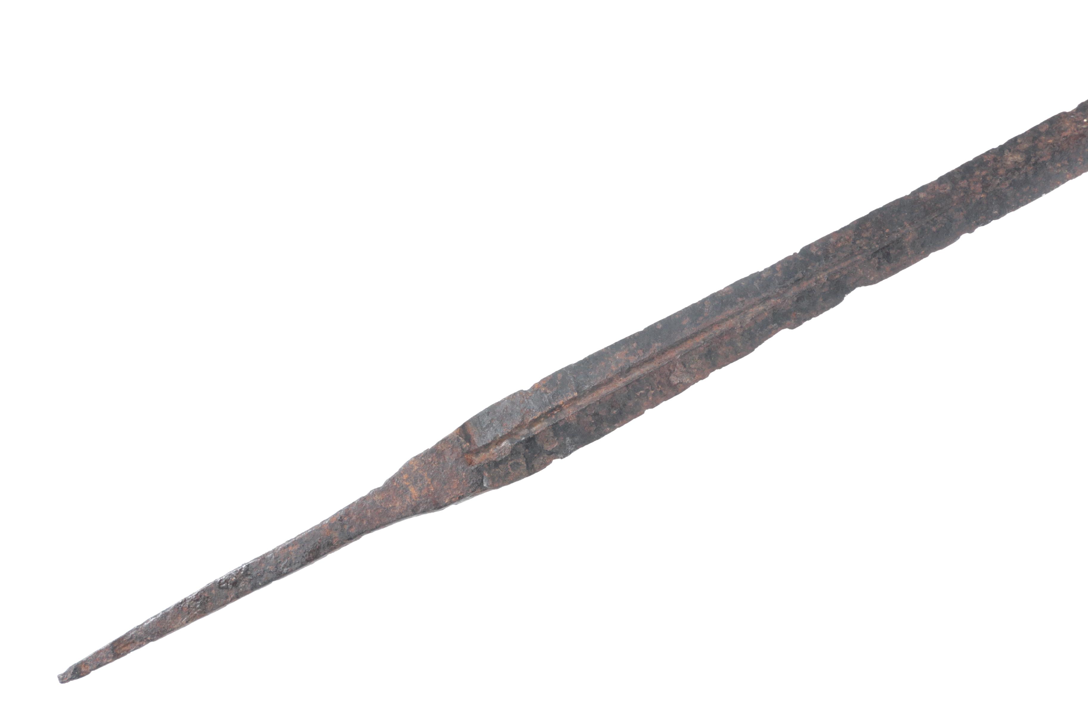 Hand-Forged Axe Head, Leather and Sword Scabbards with Iron Throwing Spear