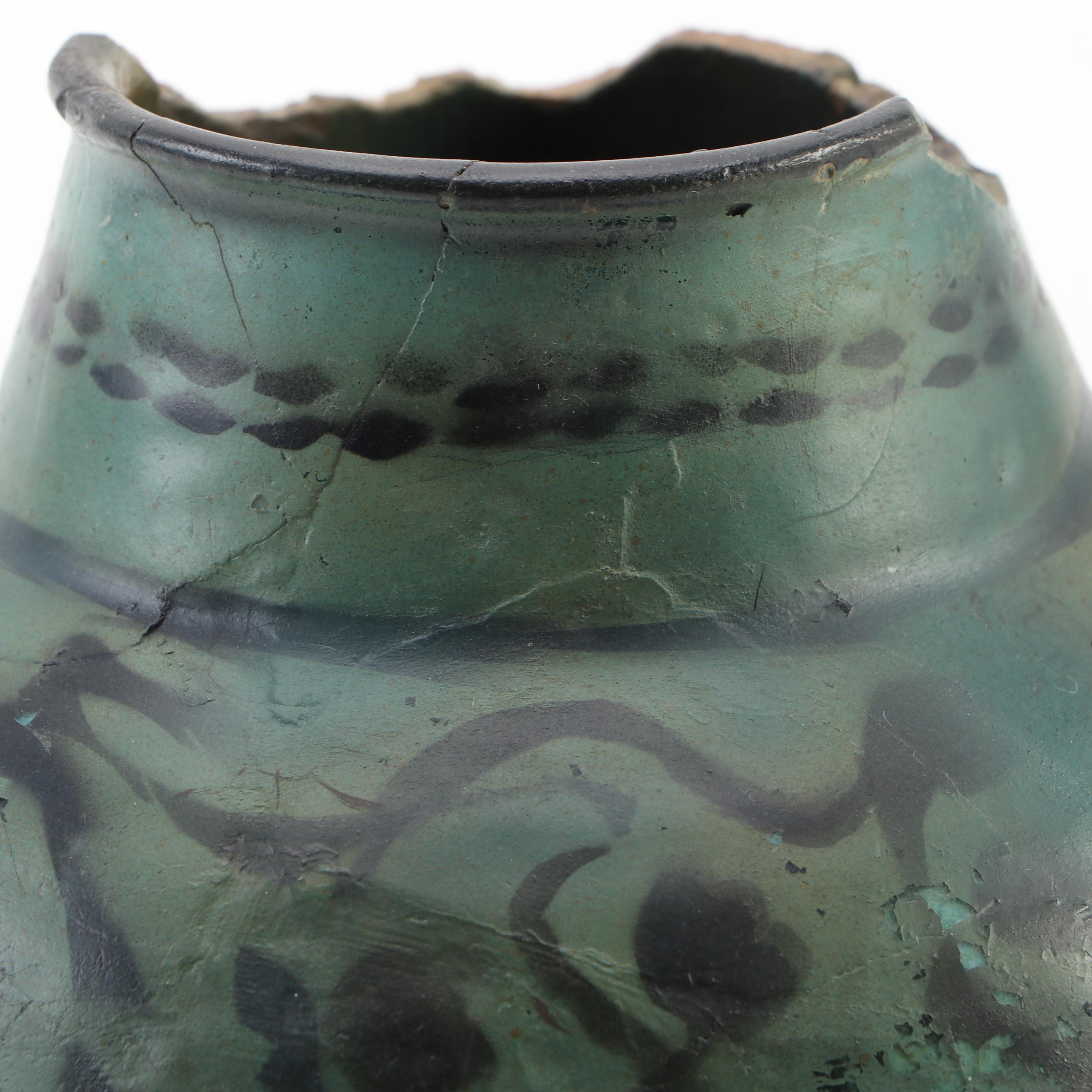 Raqqa Ware Turquoise-Glazed Vase, 12th Century