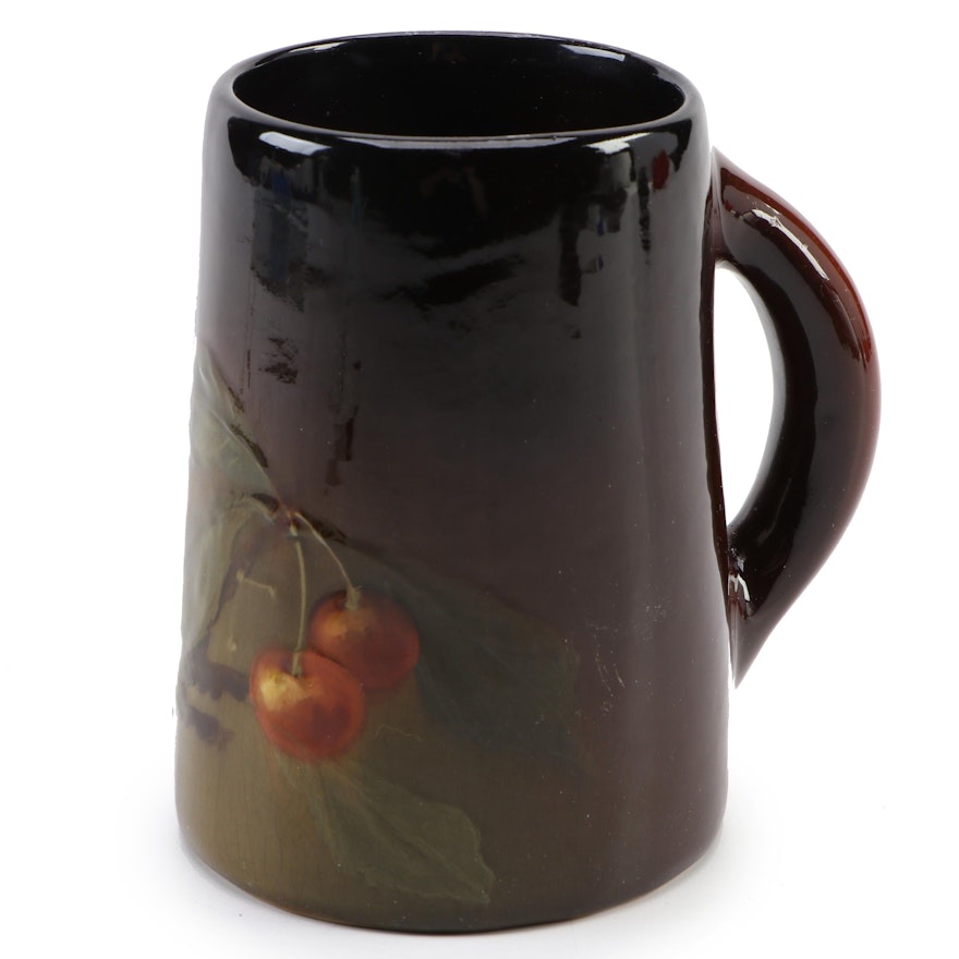 Weller "Louwelsa" Cherry Stem Motif Faïence Mug, Early 20th Century