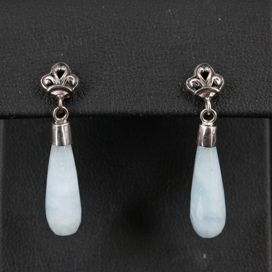 Sterling Silver Aquamarine Dangle Earrings