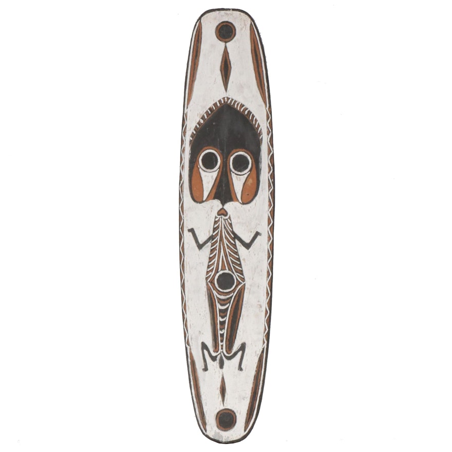 Polychrome Handmade Wooden "Gope" Board, Papua New Guinea