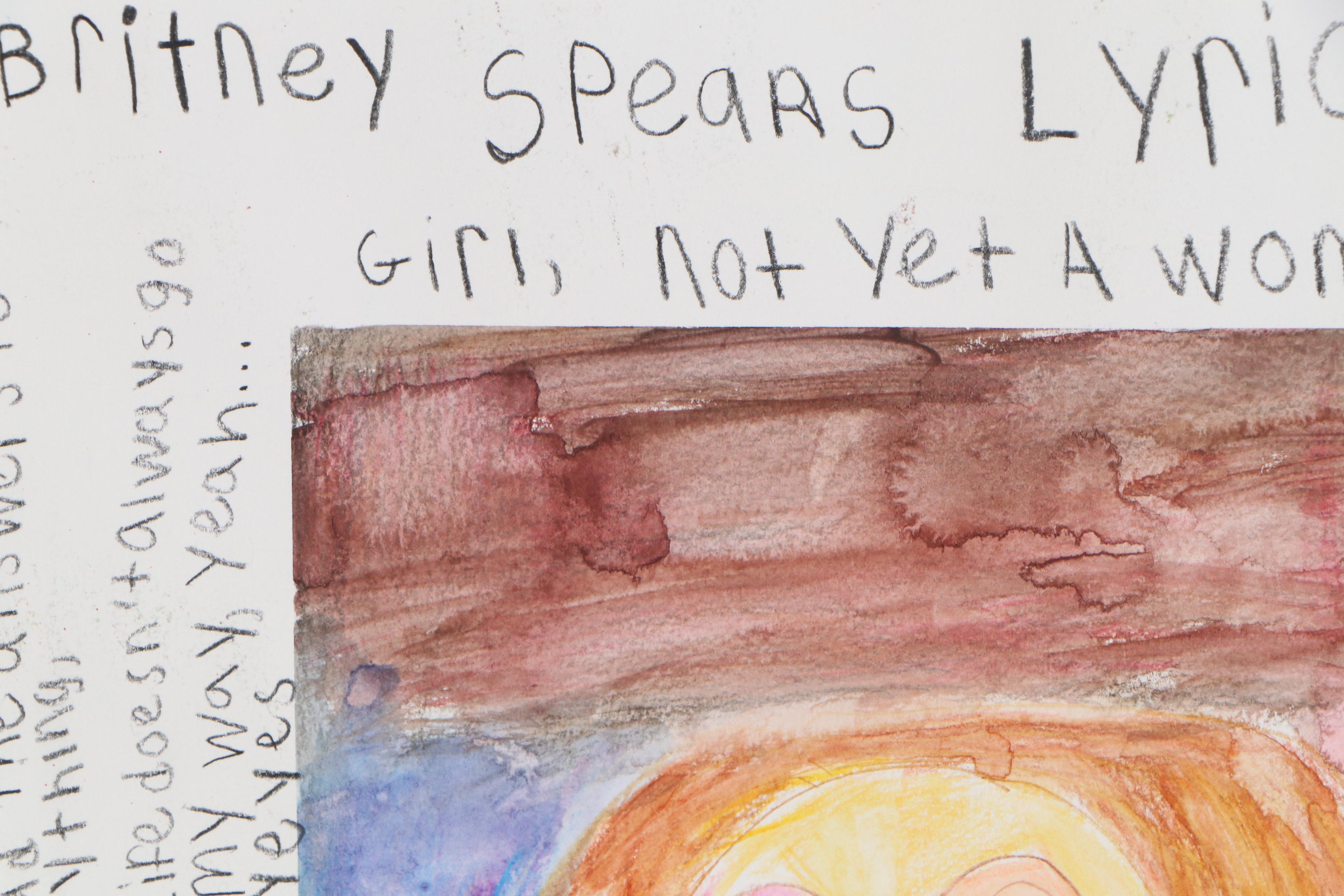 Britney Spears-Inspired Watercolor Painting"I'm Not a Girl, Not Yet a Woman"