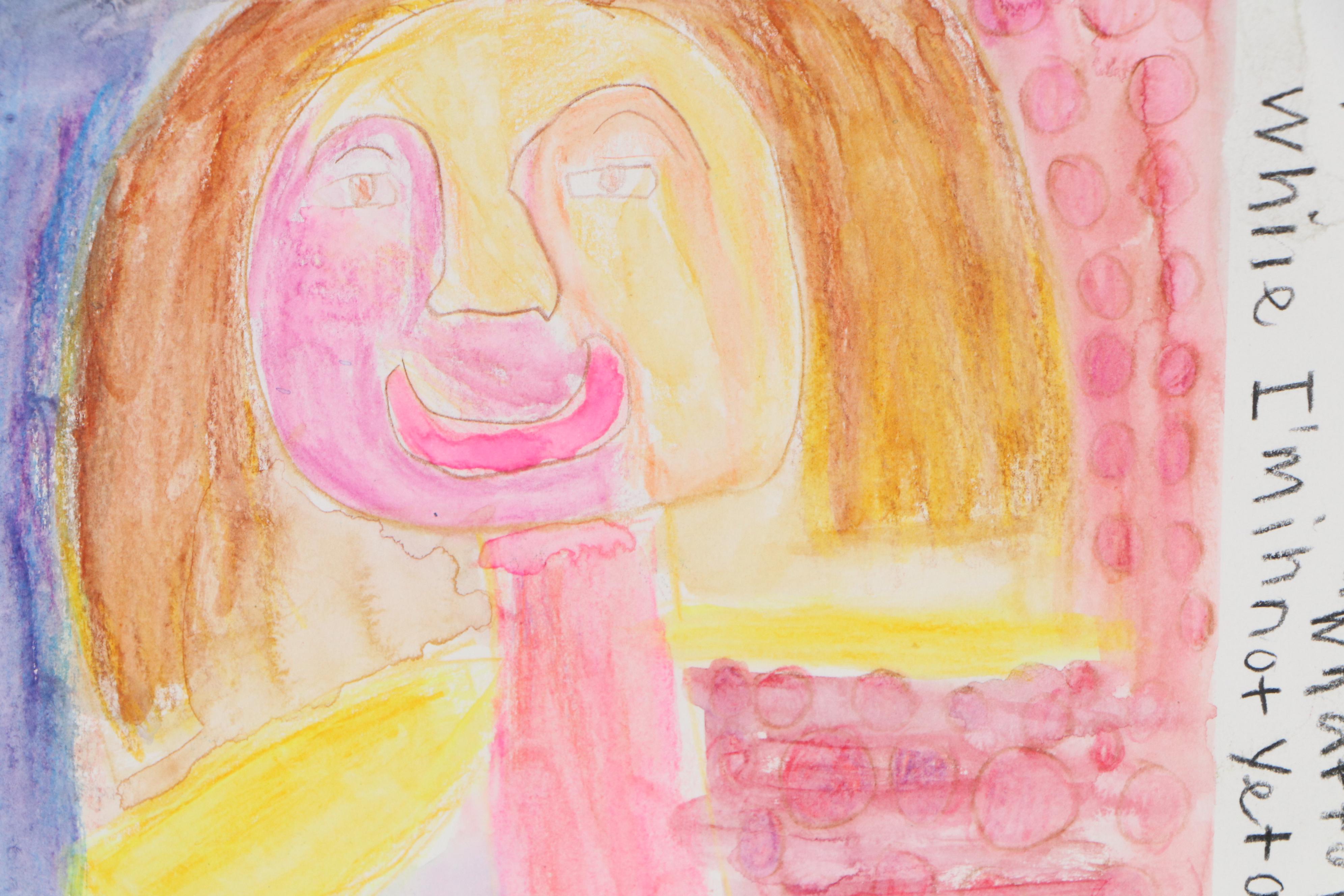 Britney Spears-Inspired Watercolor Painting"I'm Not a Girl, Not Yet a Woman"