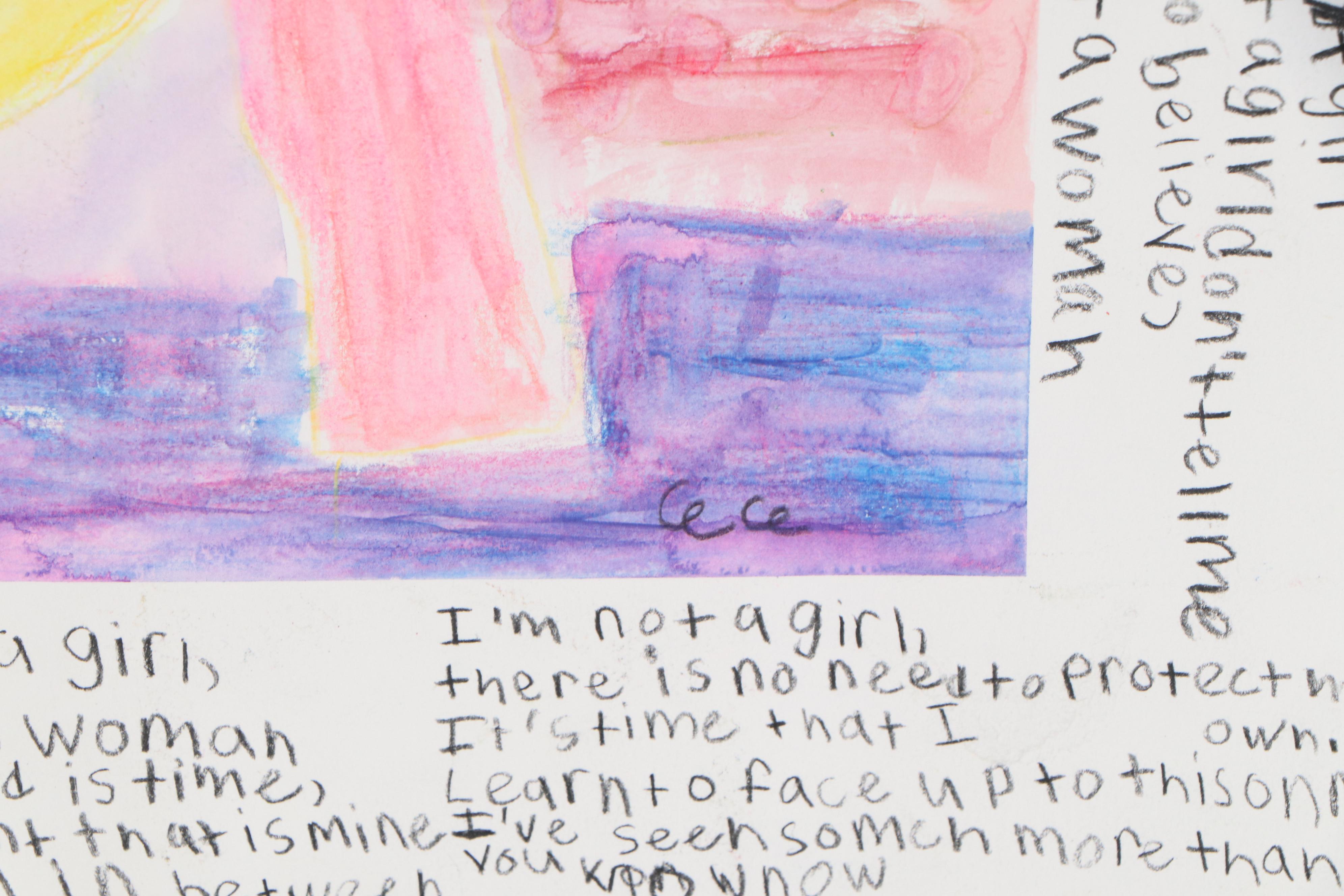 Britney Spears-Inspired Watercolor Painting"I'm Not a Girl, Not Yet a Woman"