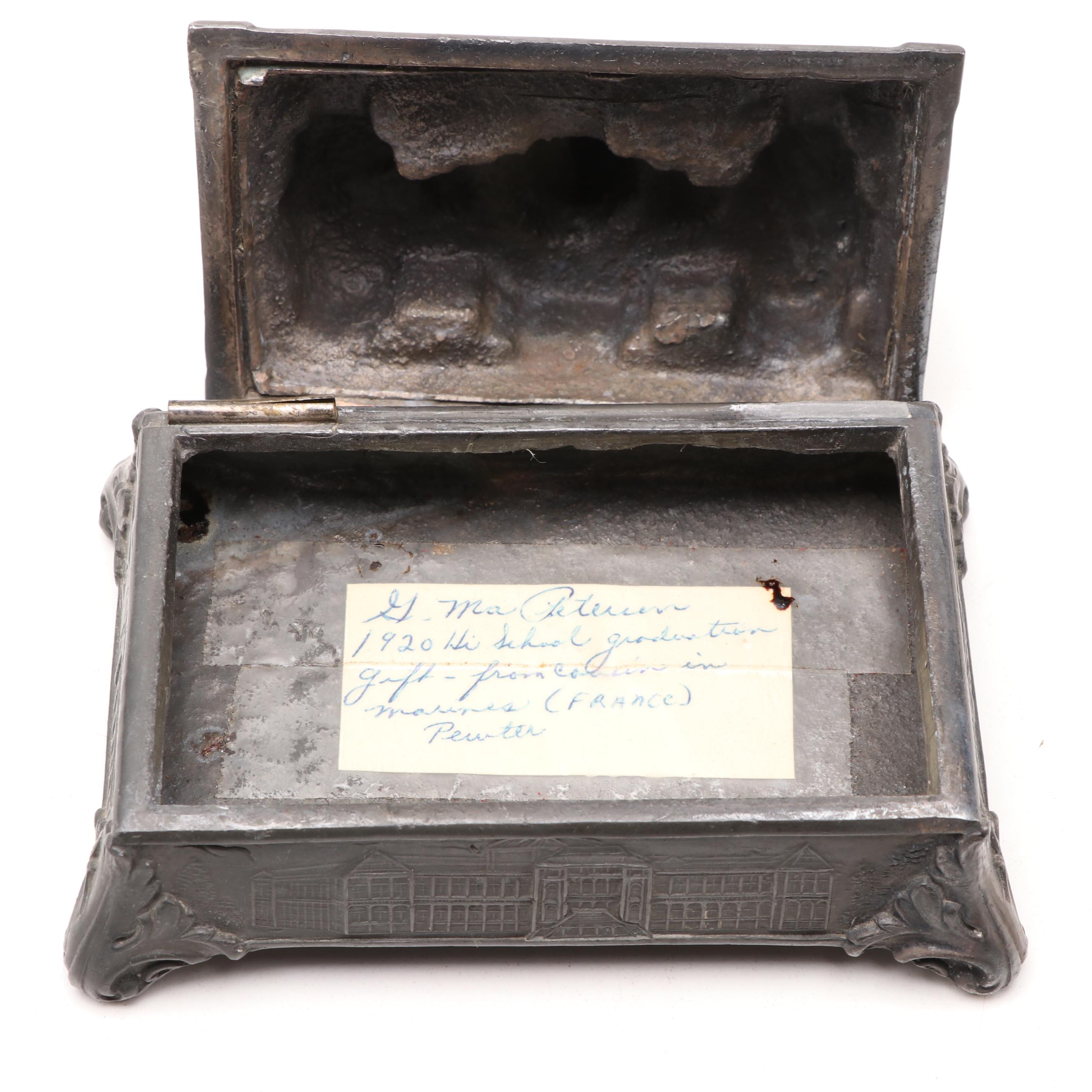 United States Capitol Building Metal Lidded Box, Early 20th Century