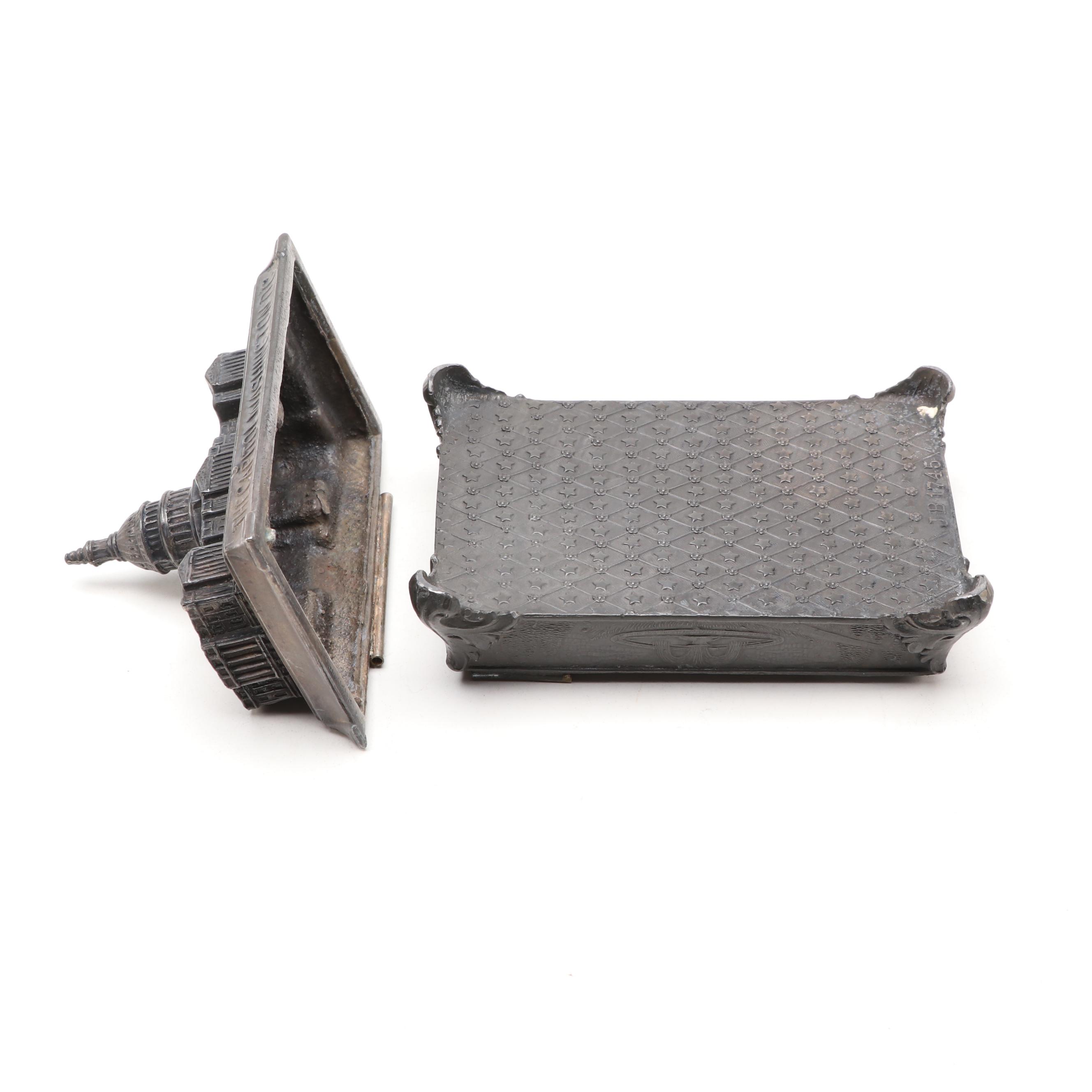 United States Capitol Building Metal Lidded Box, Early 20th Century