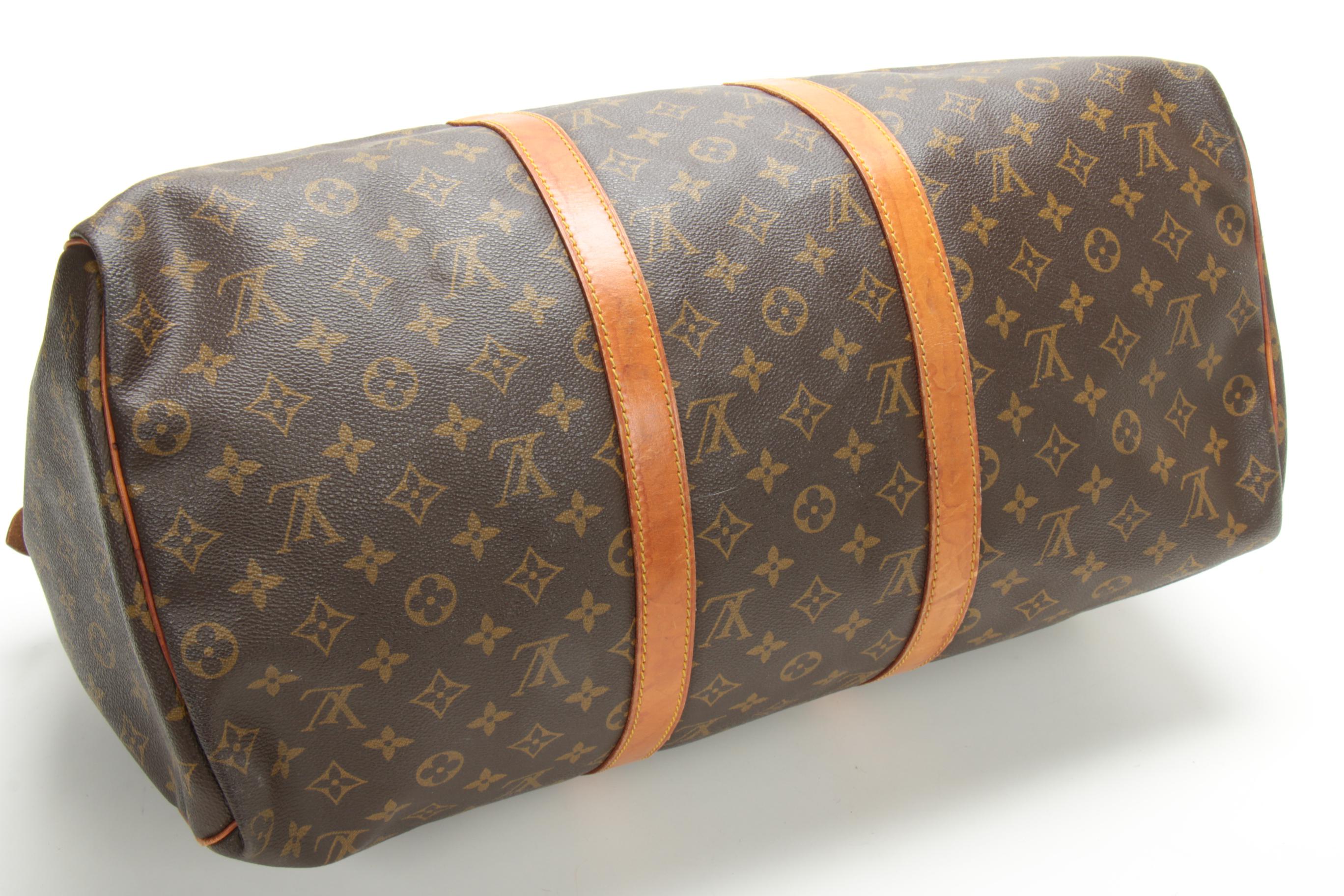 Louis Vuitton Keepall 50 in Monogram Canvas and Vachetta Leather