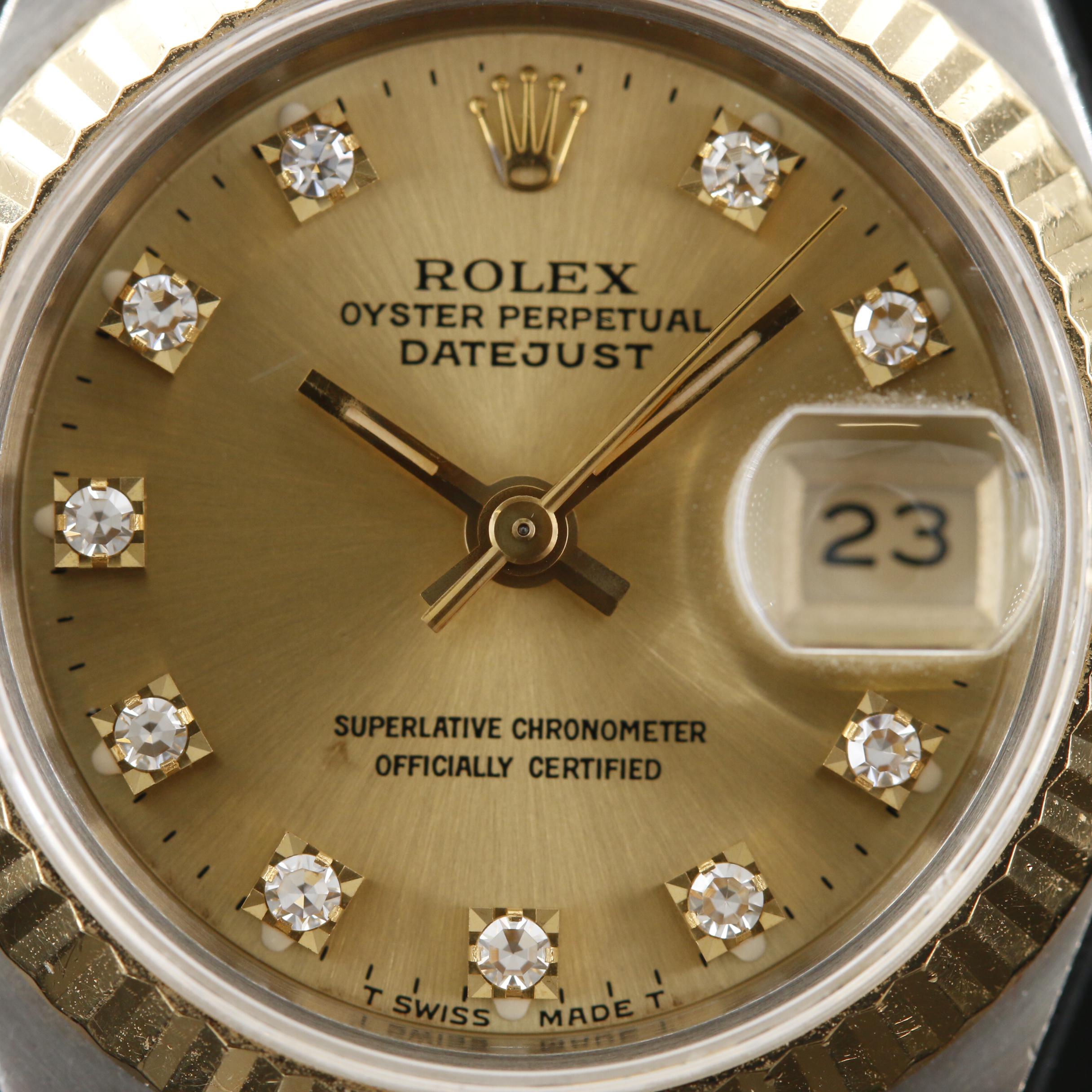 1991 Rolex "Datejust" Factory Diamond Dial and 18K Gold Automatic Watch