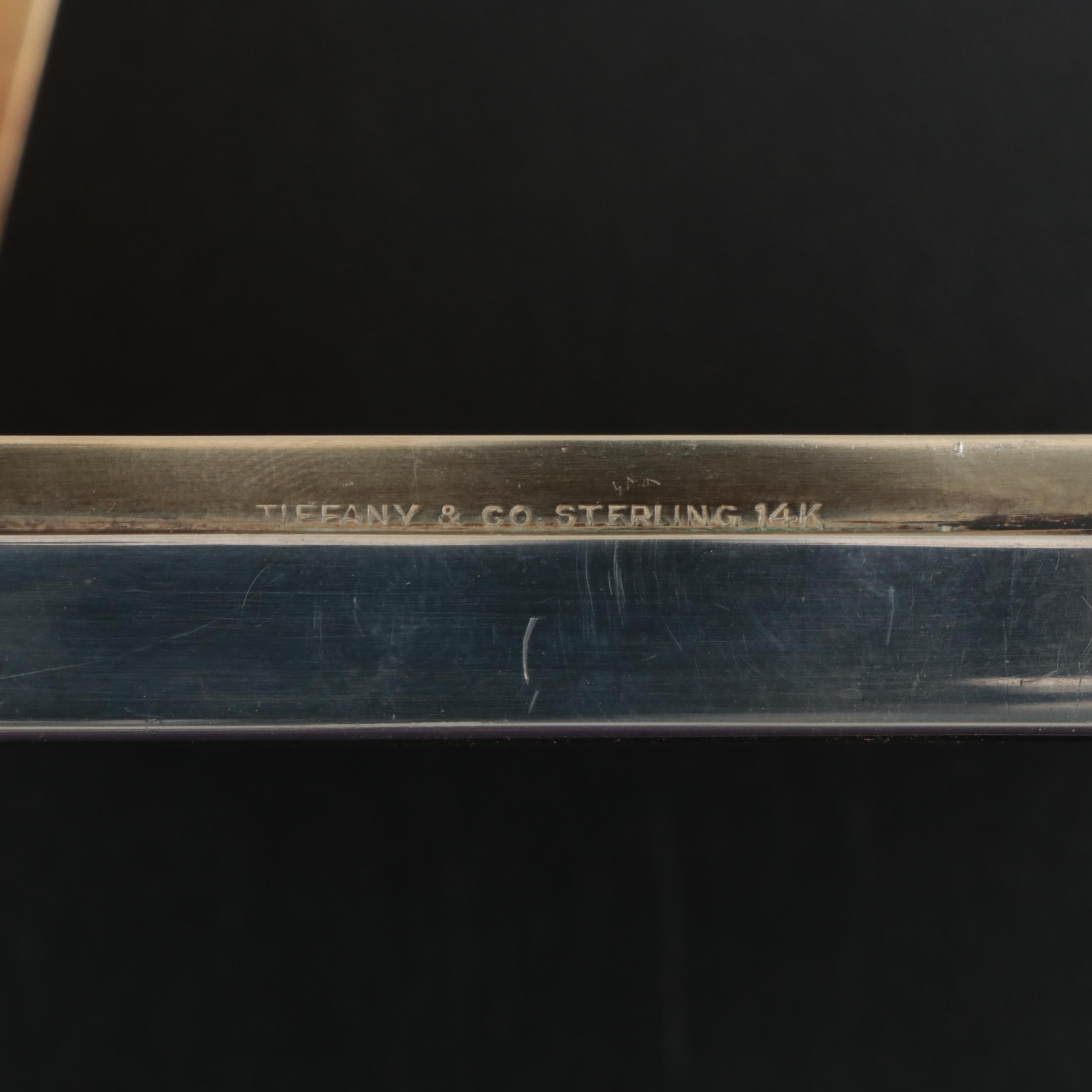 Art Deco Tiffany & Co. Sterling Silver, 14K Gold and Sapphire Cigarette Case