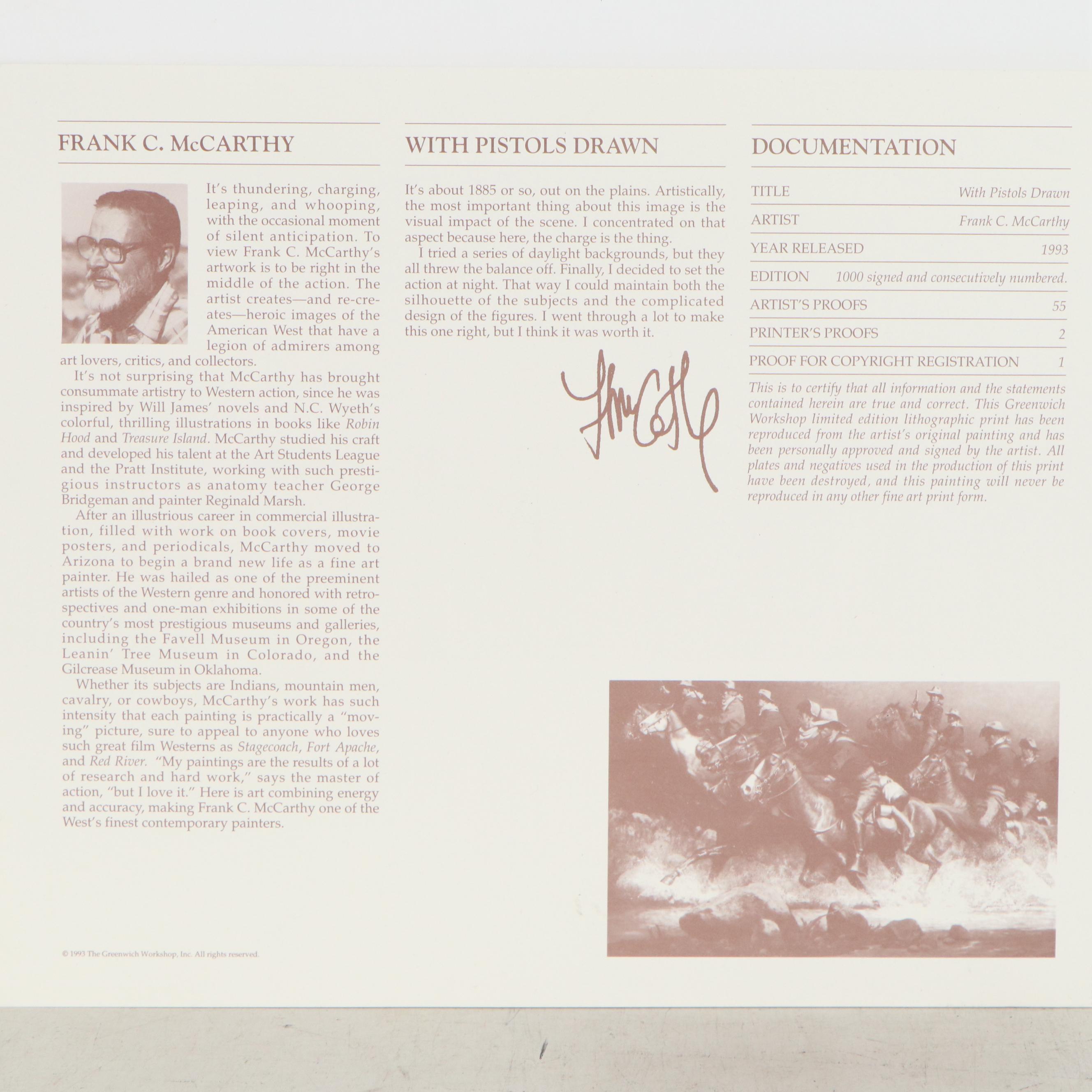 Frank C. McCarthy Offset Lithograph "With Pistols Drawn," 1993