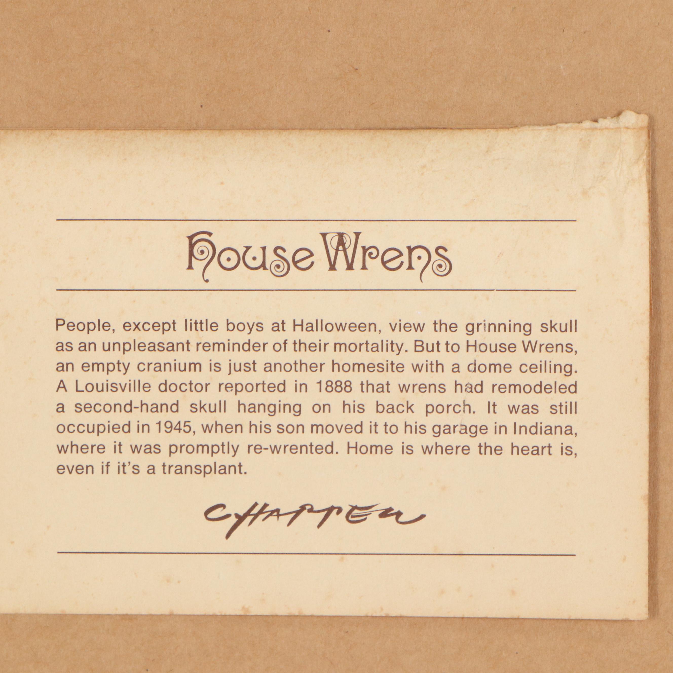 Charley Harper Serigraph "Wrented (House Wrens)", 1968