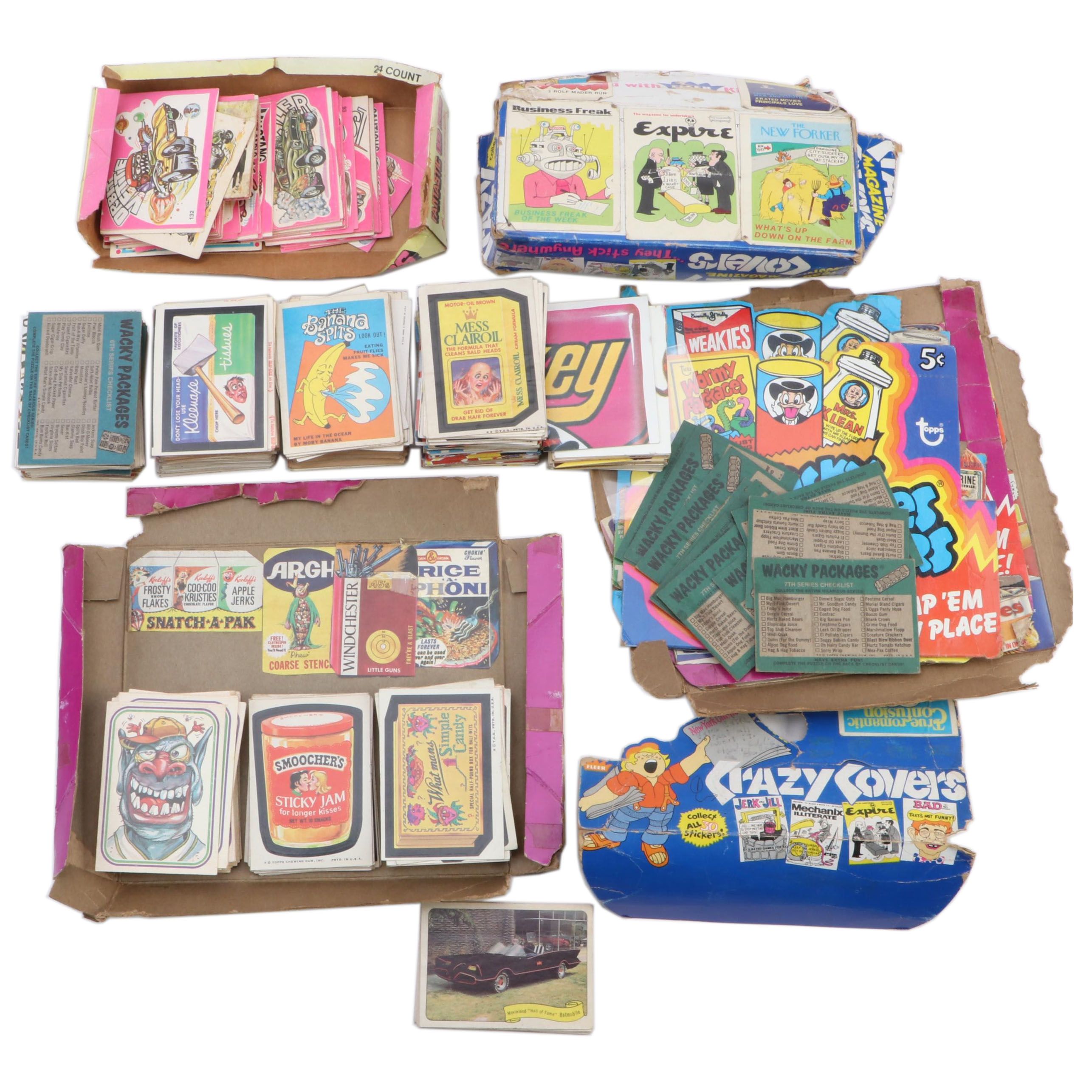 Topps, Fleer and Donruss "Wacky Packages" Stickers and Cards, 1970s