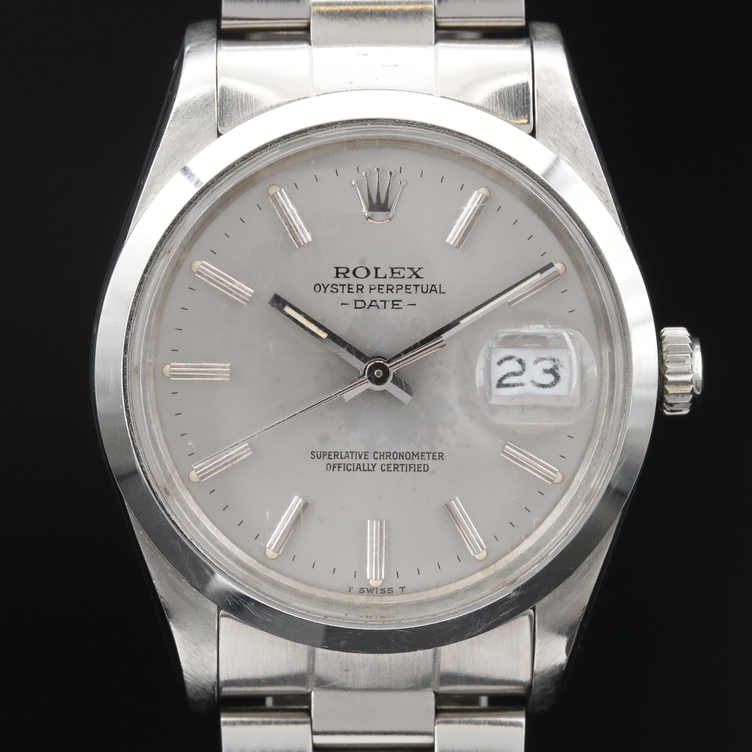 1983 Rolex Oyster Perpetual Date Stainless Steel Automatic Watch
