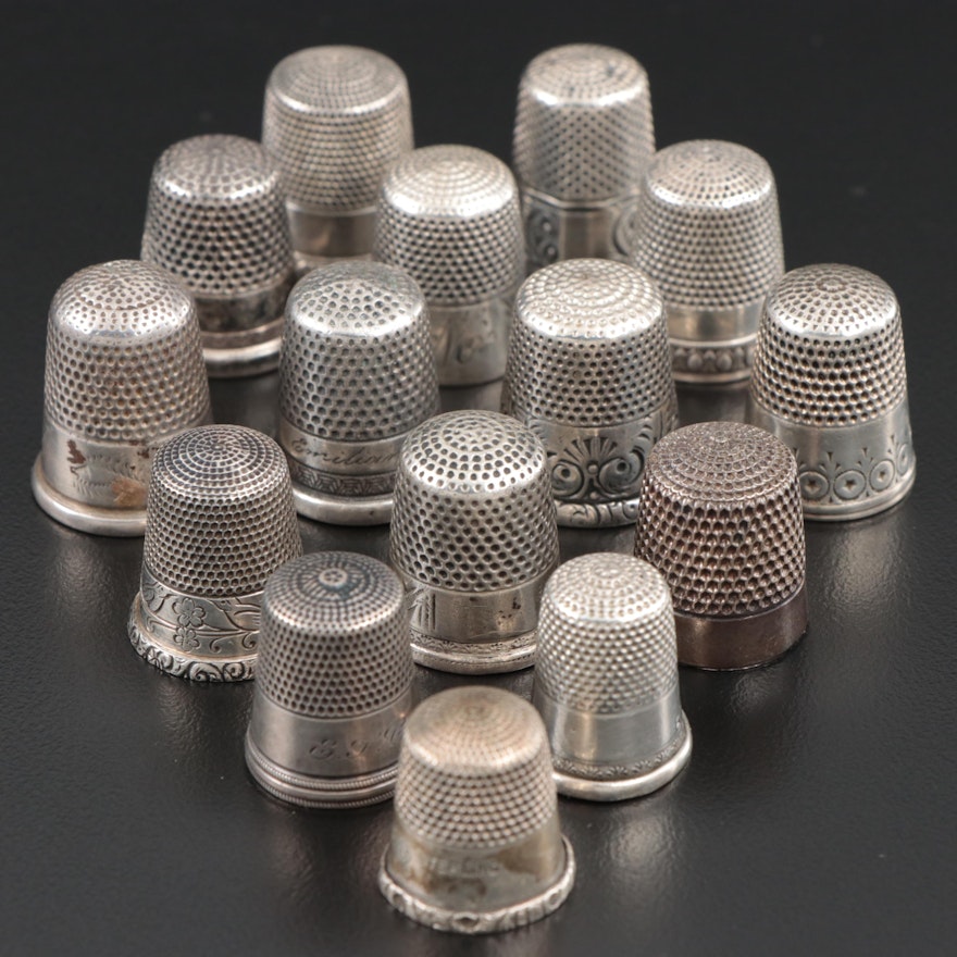 American and English Sterling Silver Thimbles