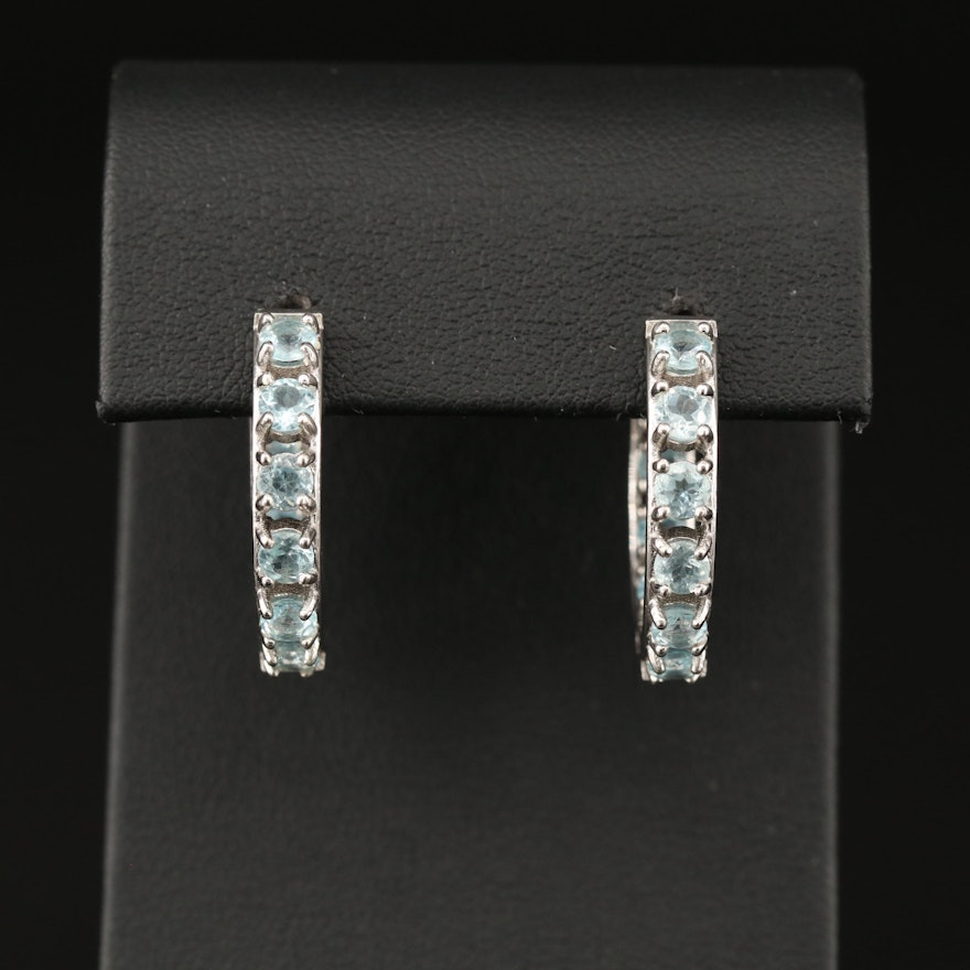 Sterling Silver Apatite Inside-Out Hoop Earrings