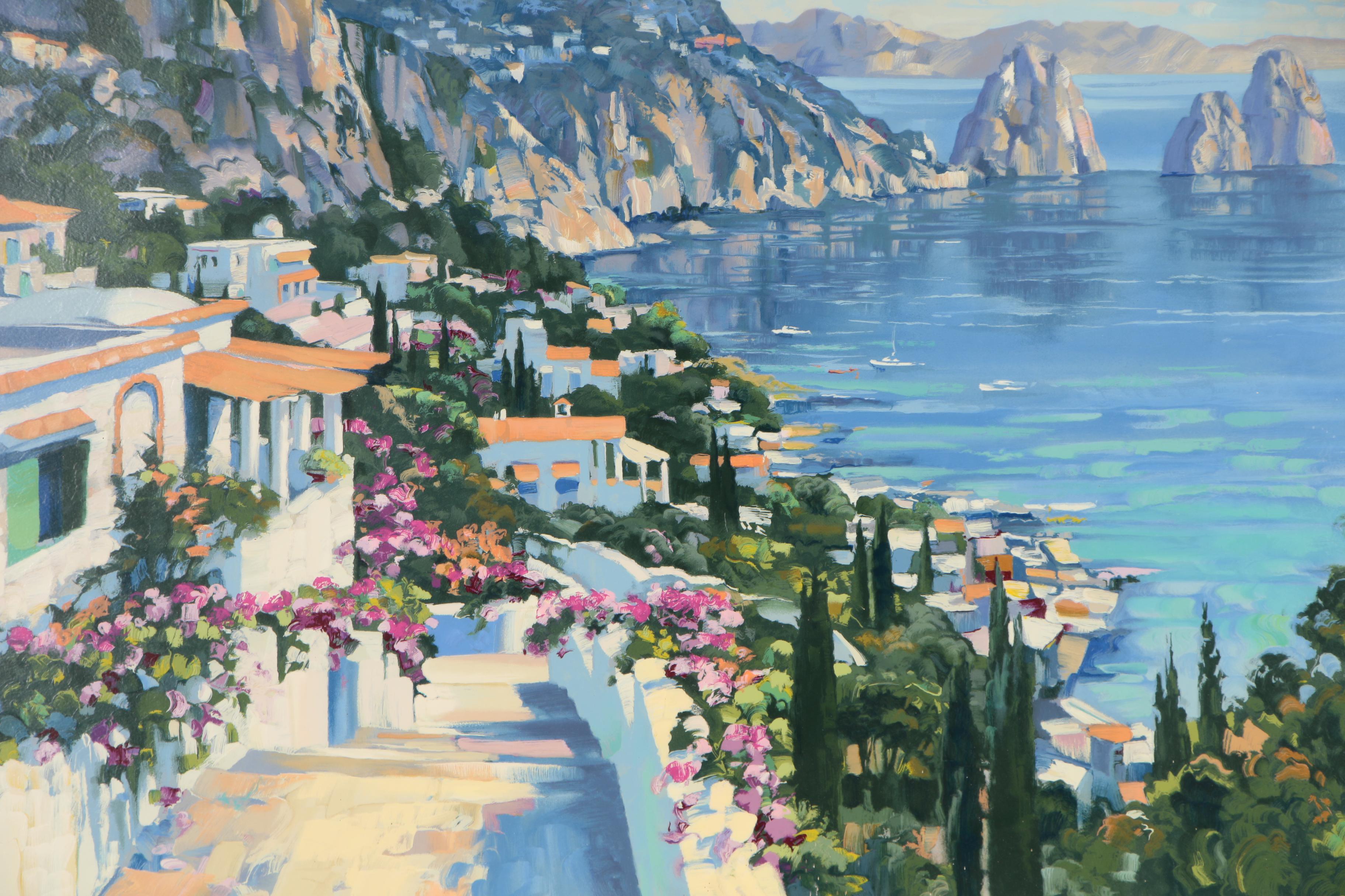 Howard Behrens Mediterranean Serigraph "Isle of Capri"