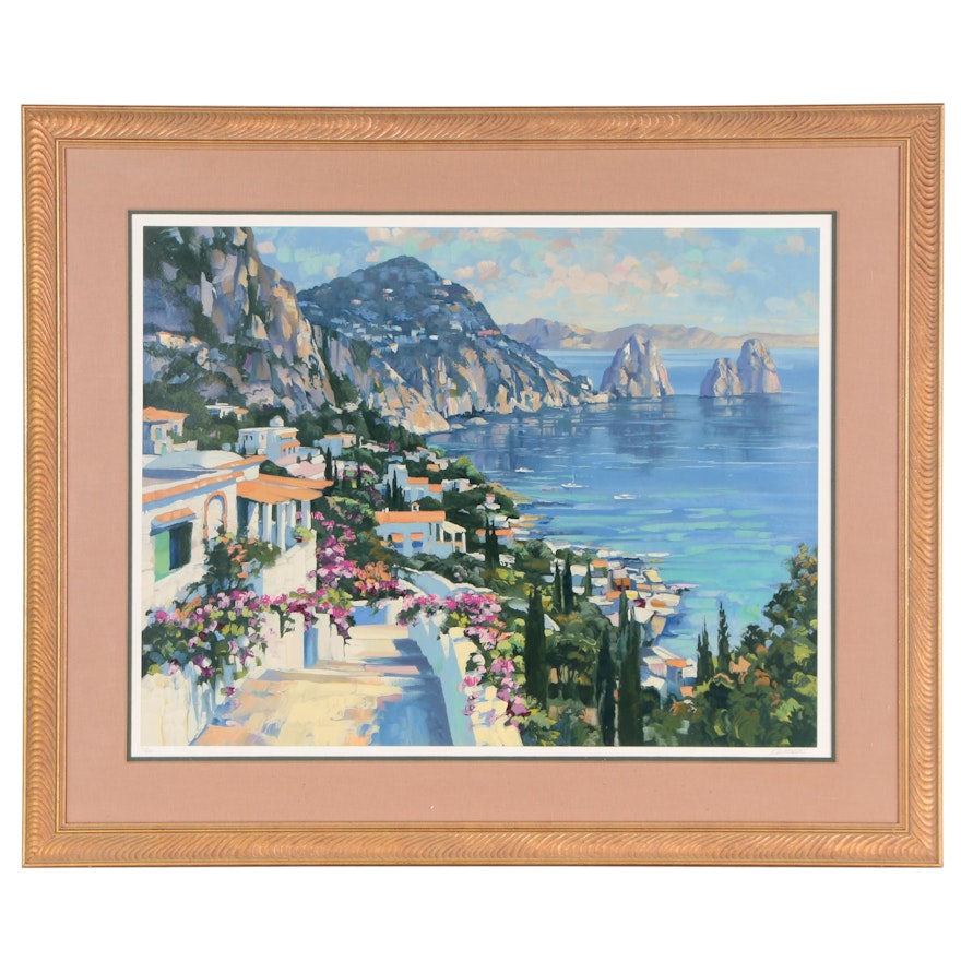 Howard Behrens Mediterranean Serigraph "Isle of Capri"