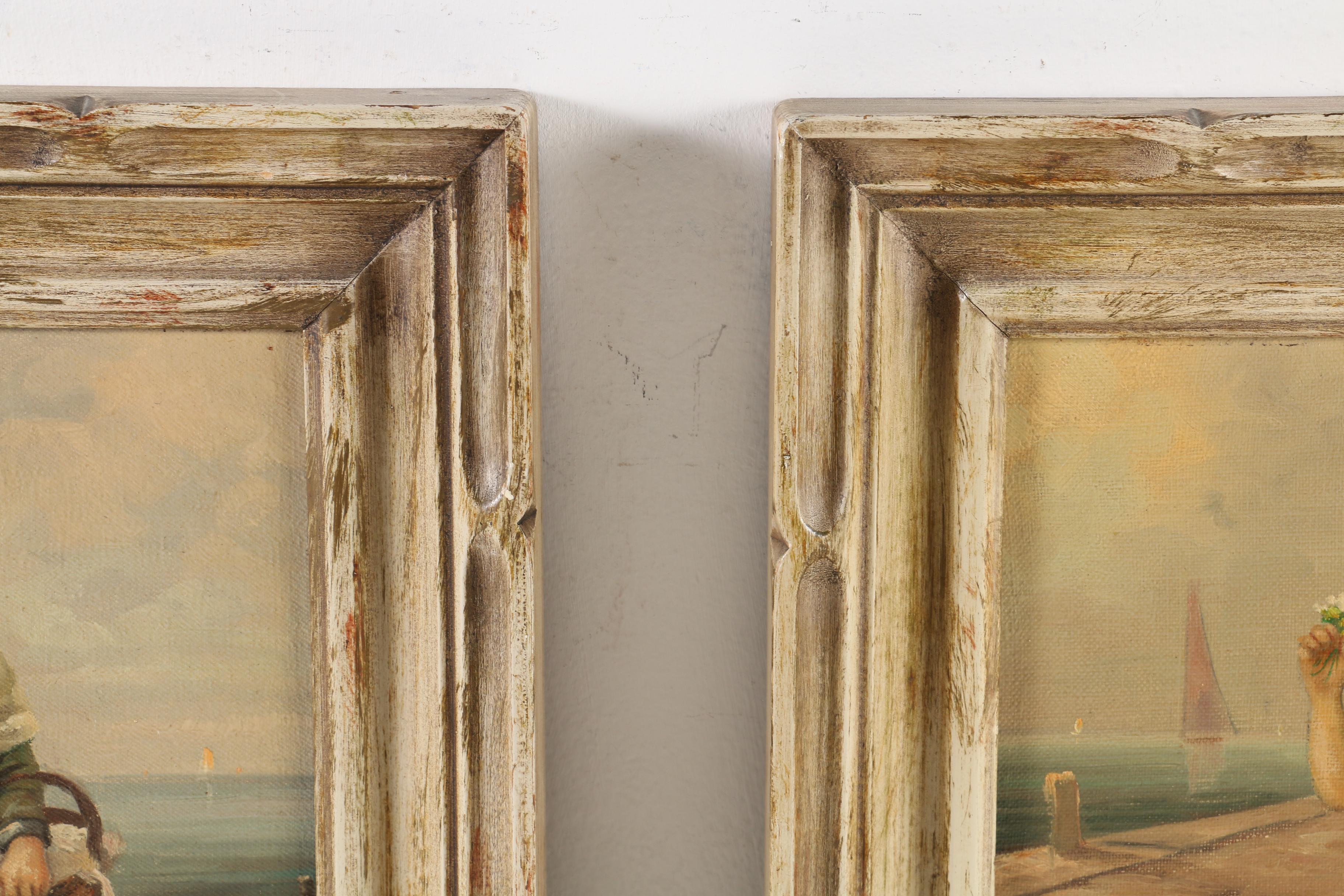 R. Krotter Oil Paintings of Women on the Coast