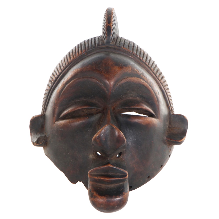 Yaka Style Hand-Carved Mask, Democratic Republic of the Congo