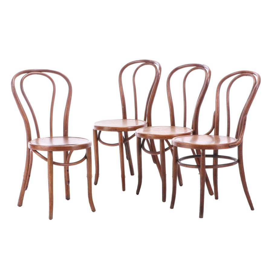 Bentwood Birch Bistro Side Chairs, Early 20th Century
