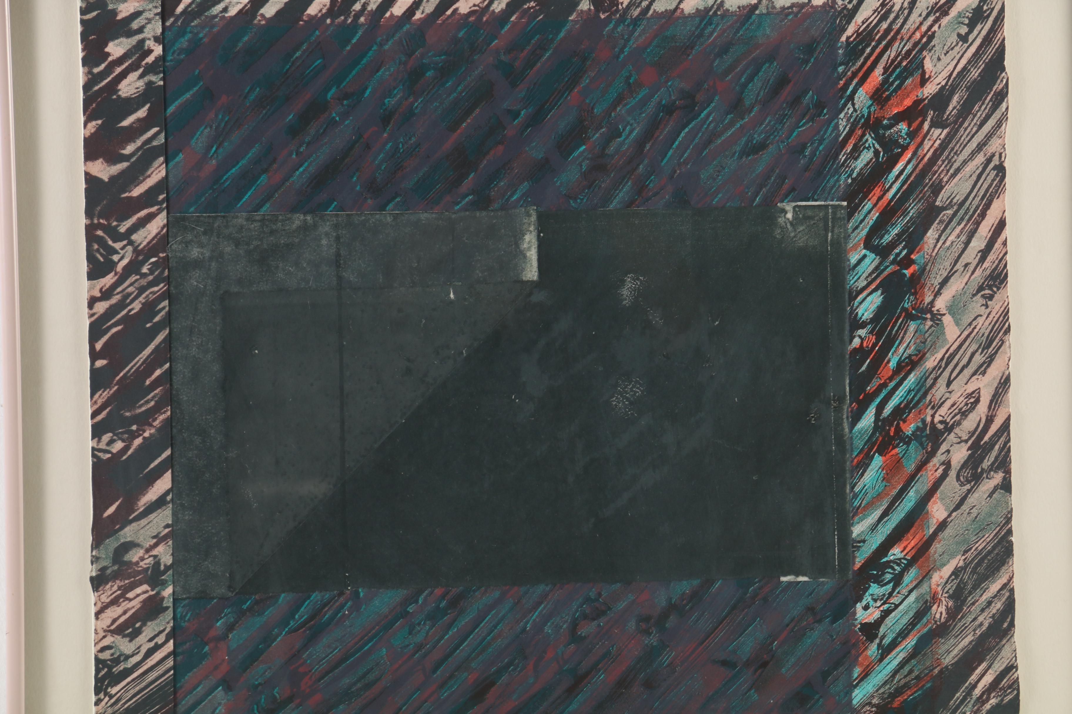 Paul De Long Lithograph Collage "Nosidam Suite III: Lost in the City," 1979