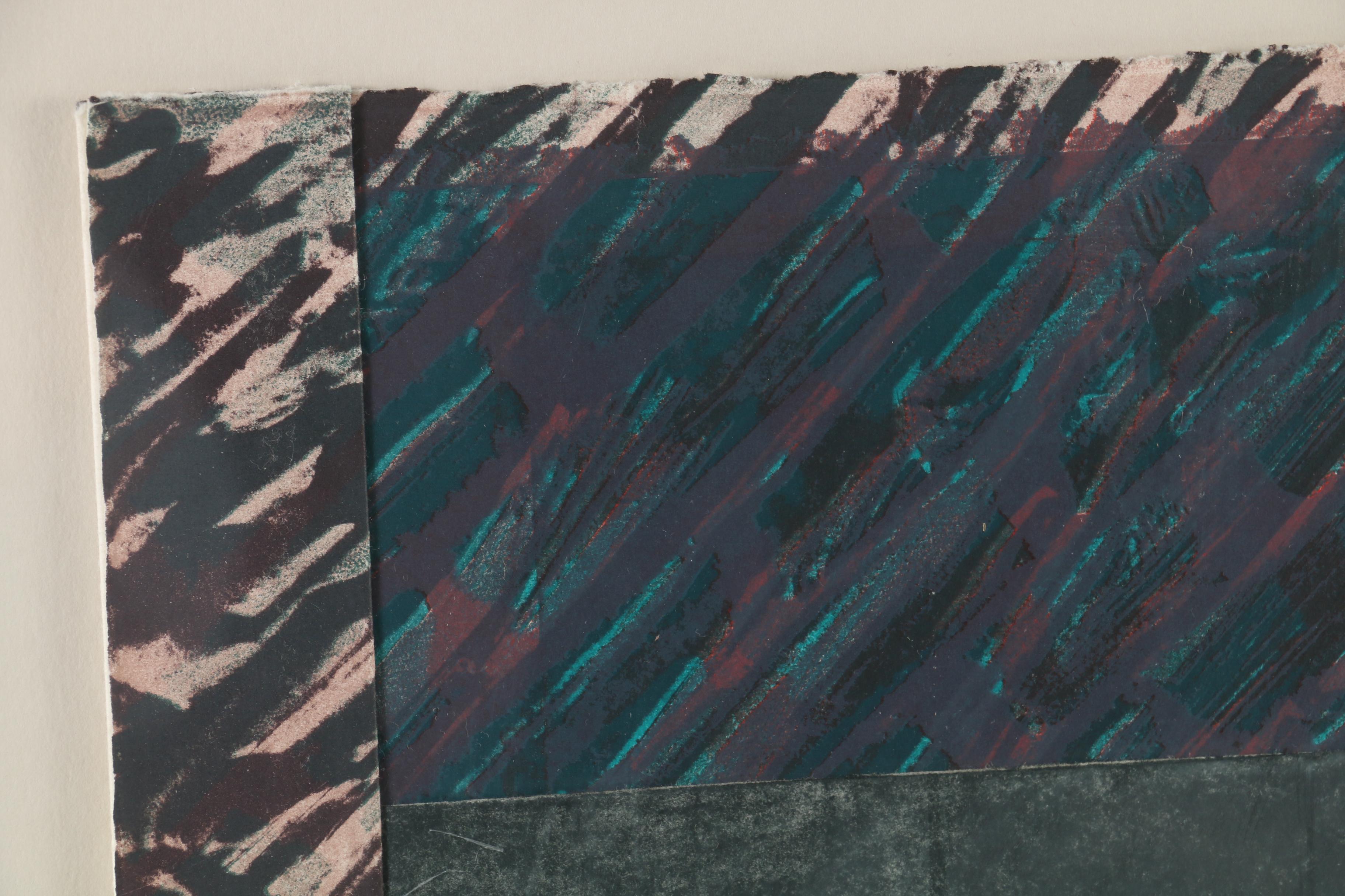 Paul De Long Lithograph Collage "Nosidam Suite III: Lost in the City," 1979