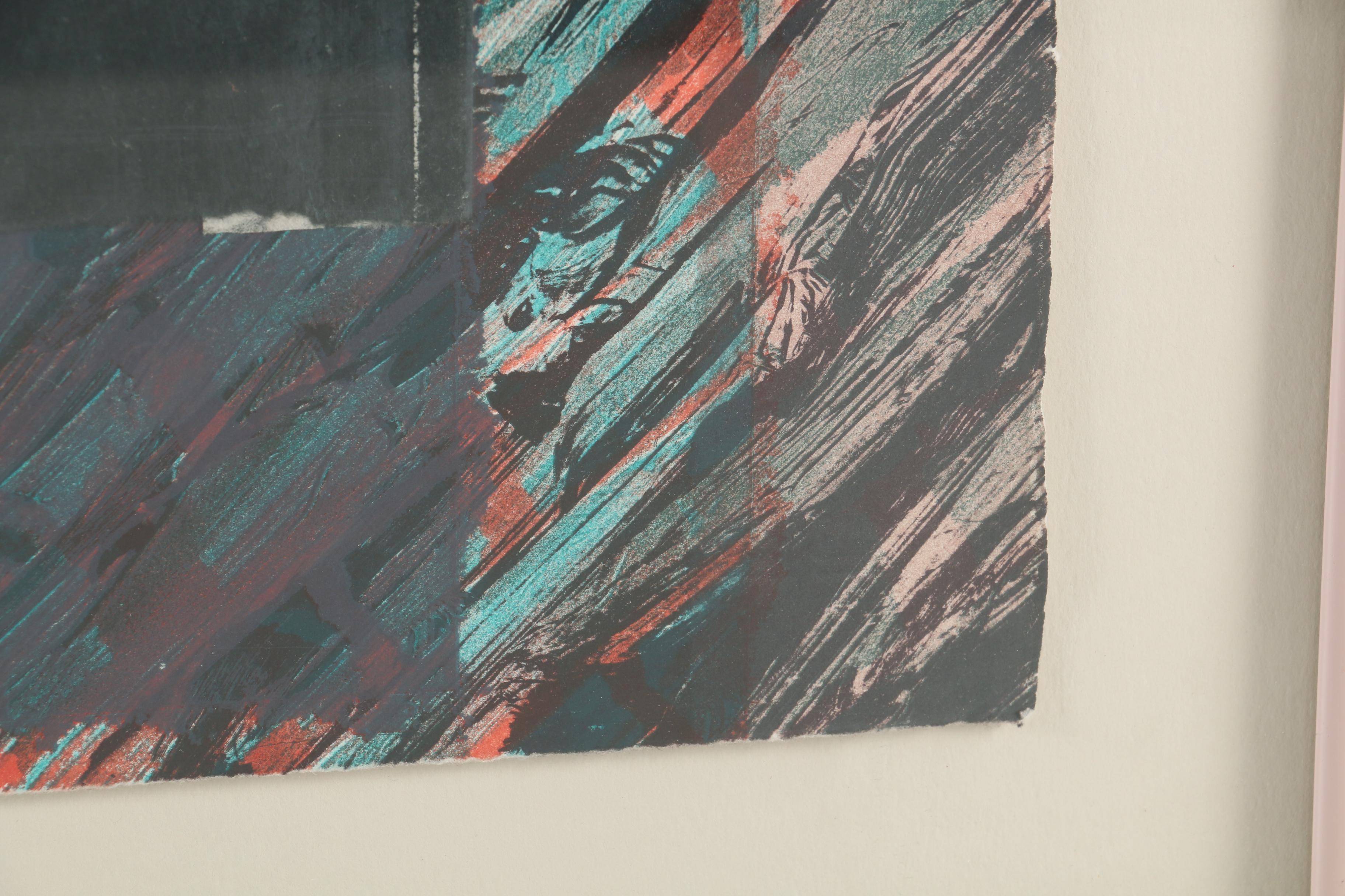 Paul De Long Lithograph Collage "Nosidam Suite III: Lost in the City," 1979