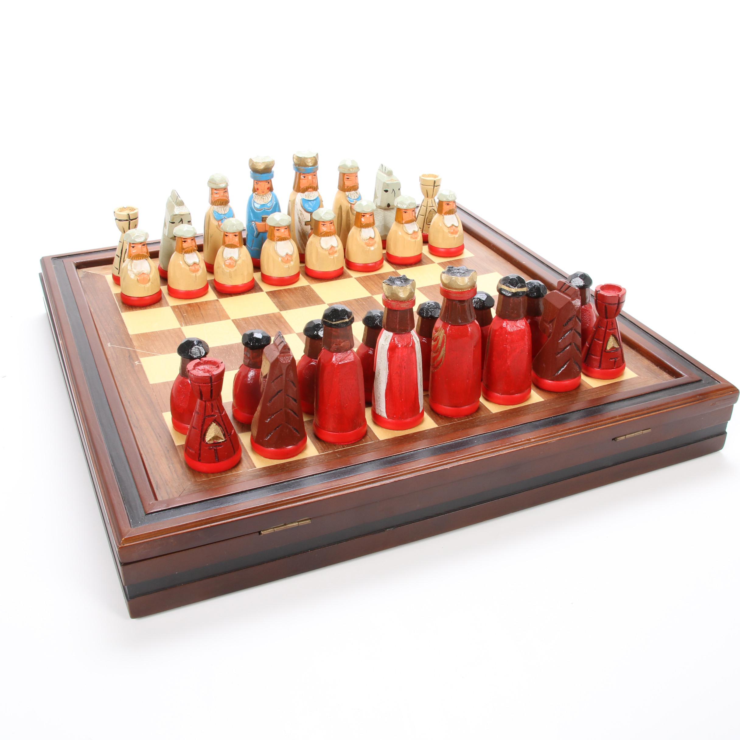 Thomas Pacconi Classics Wooden Chess and Checkers Set
